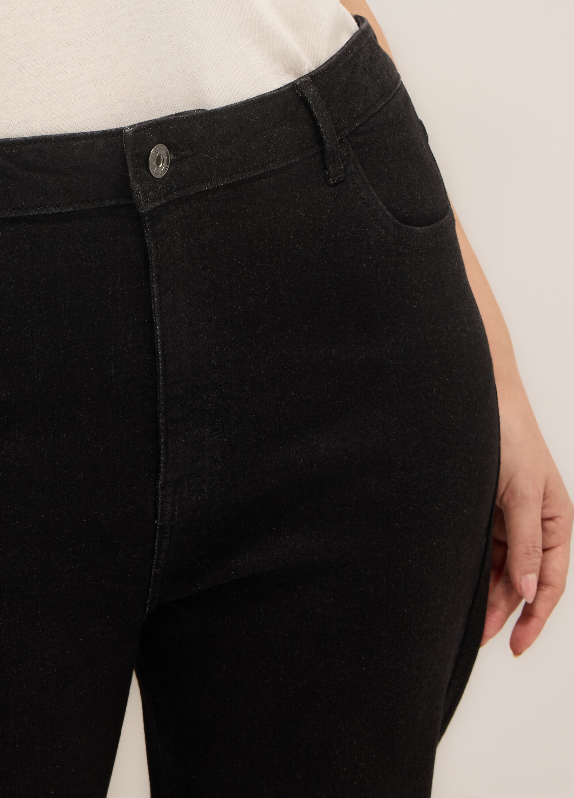 Pantaloni in denim di cotone stretch donna curvy_3