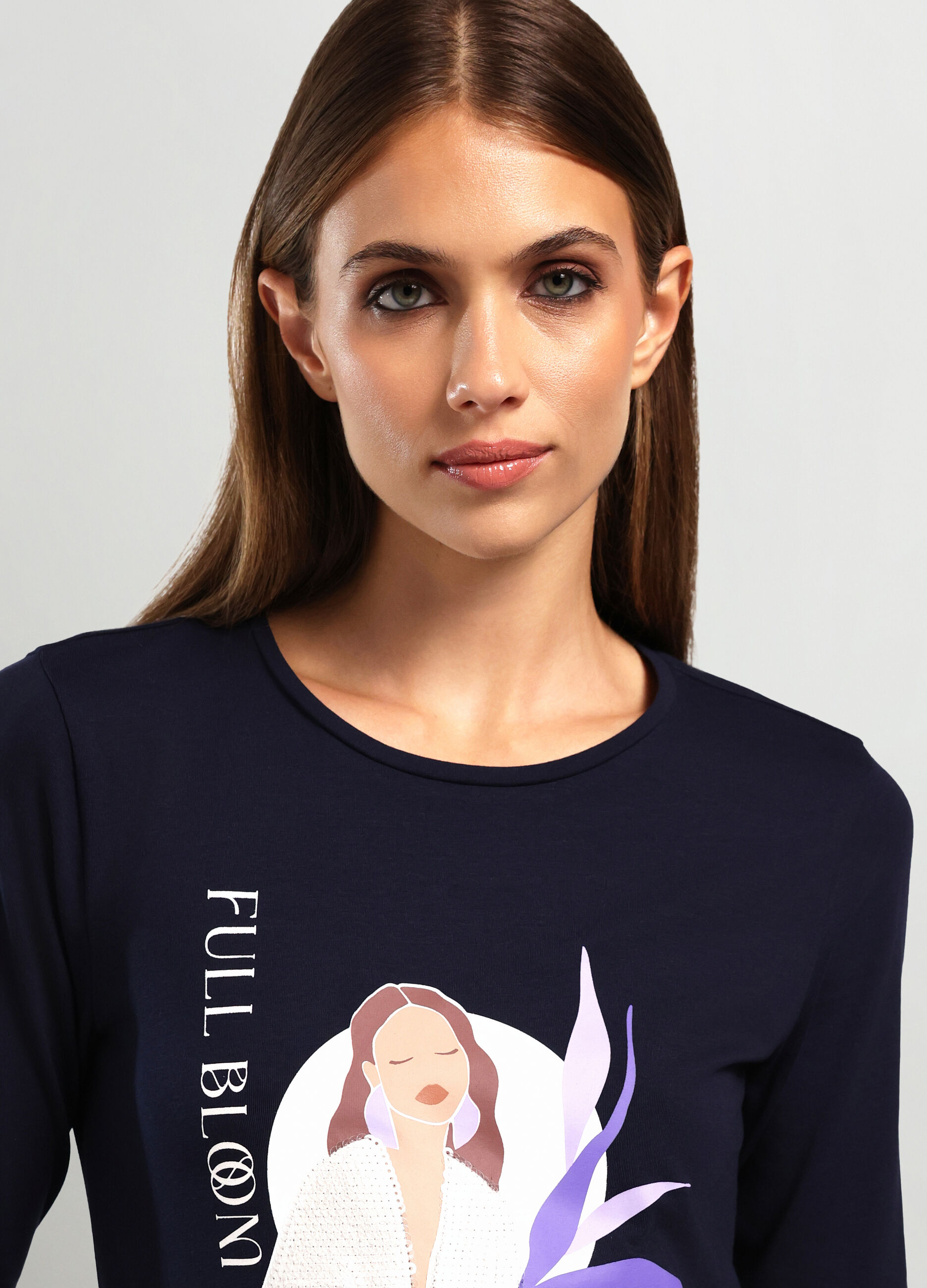 T-shirt in cotone stretch donna_2