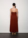 Abito lungo misto lino con scollo dritto donna_2