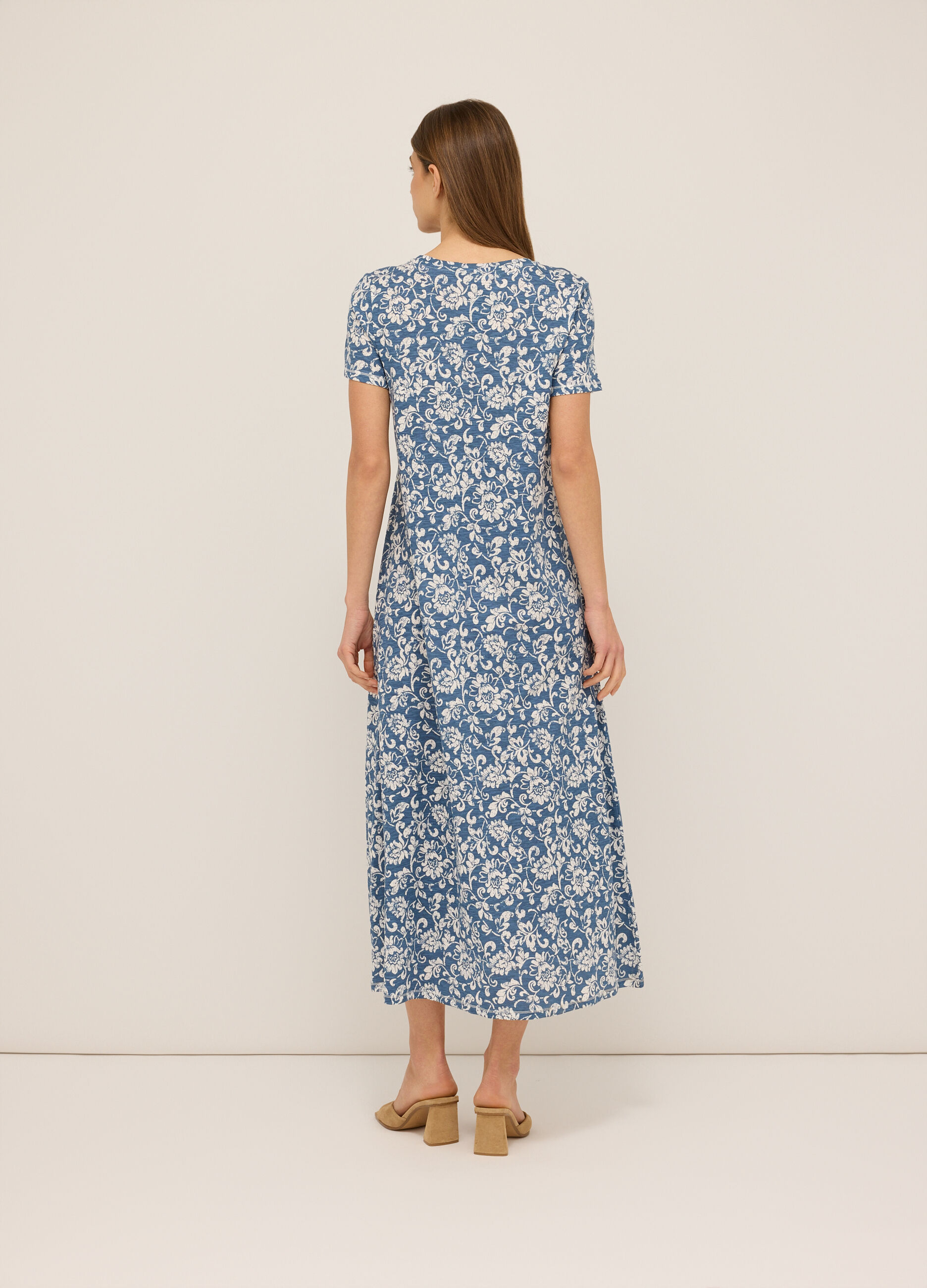 Abito lungo in jersey di puro cotone donna_1