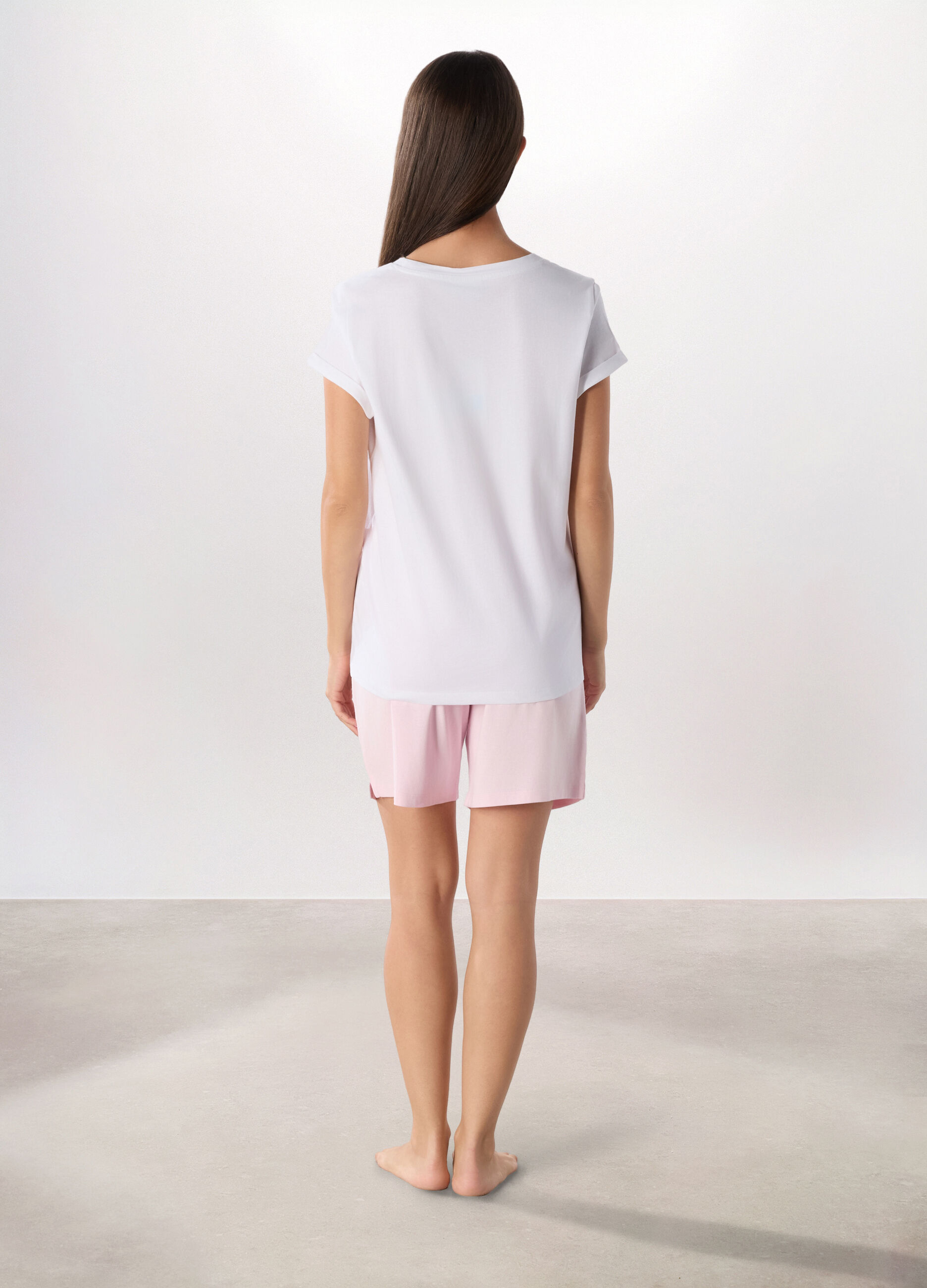 Set pigiama corto in puro cotone donna_1