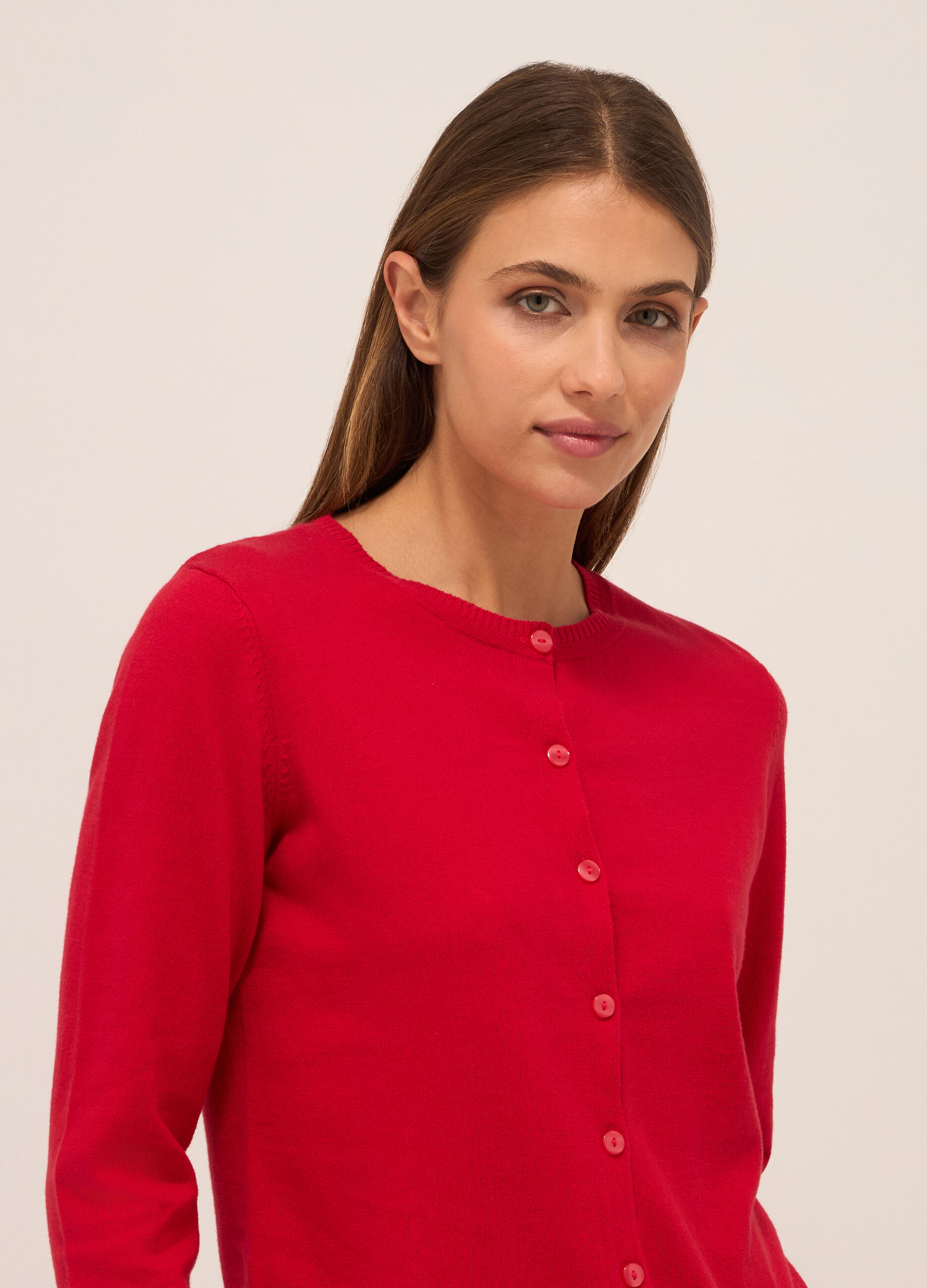 Cardigan tricot in puro cotone donna_2