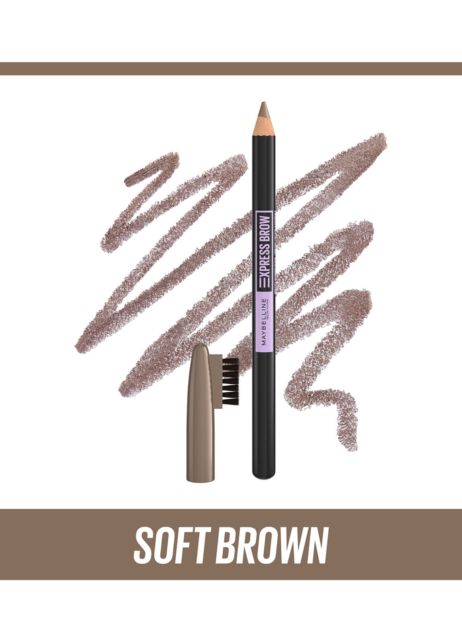 Maybelline New York Express Brows 2-in-1, Matita Ombretto per sopracciglia naturalmente definite, Soft Brown (03).