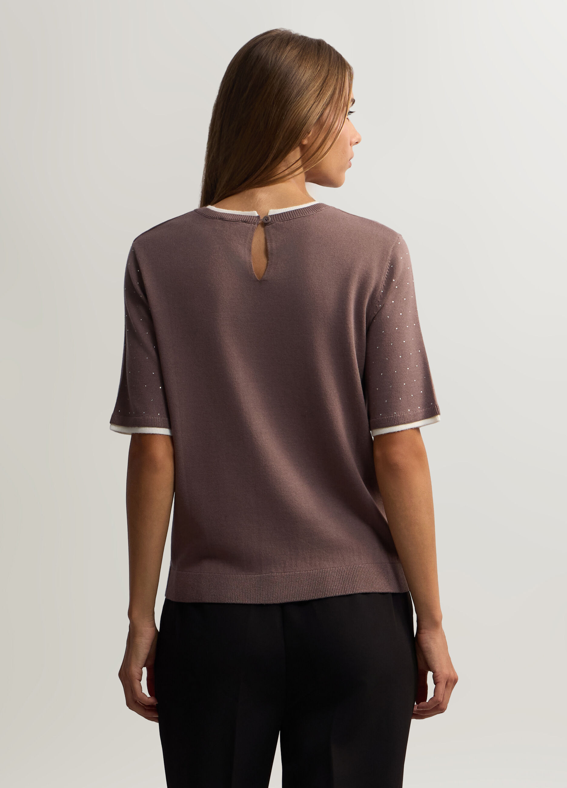 Maglia girocollo rasata donna_1