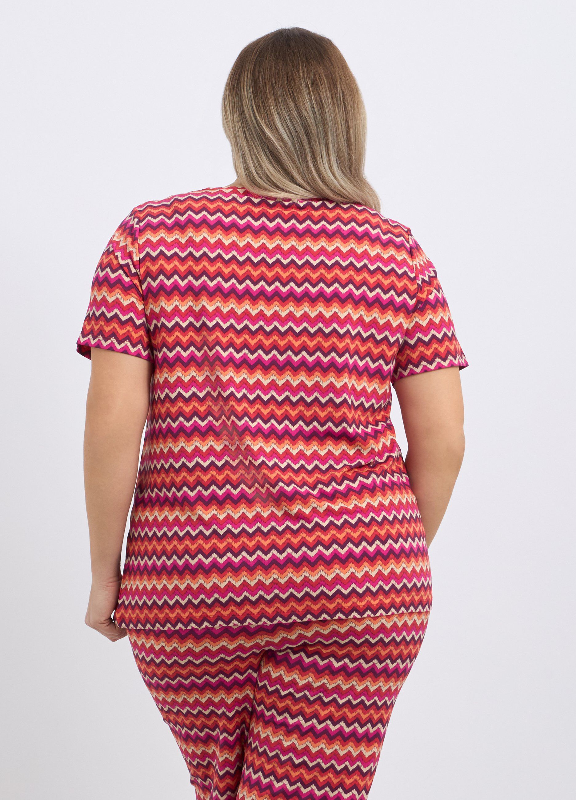 T-shirt stretch con stampa donna_1