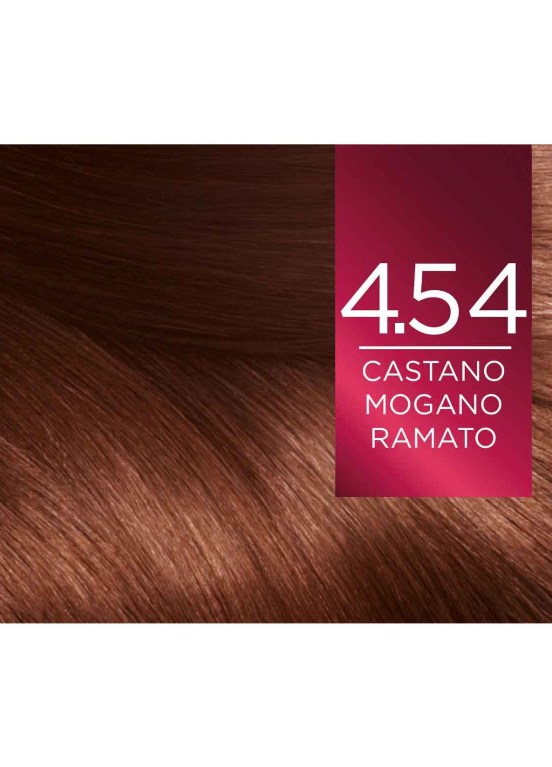 L'Oréal Paris Tinta Capelli Excellence, Copre i capelli bianchi, colore ricco, luminoso e a lunga durata, 4.54 Castano Mogano Ramato.
