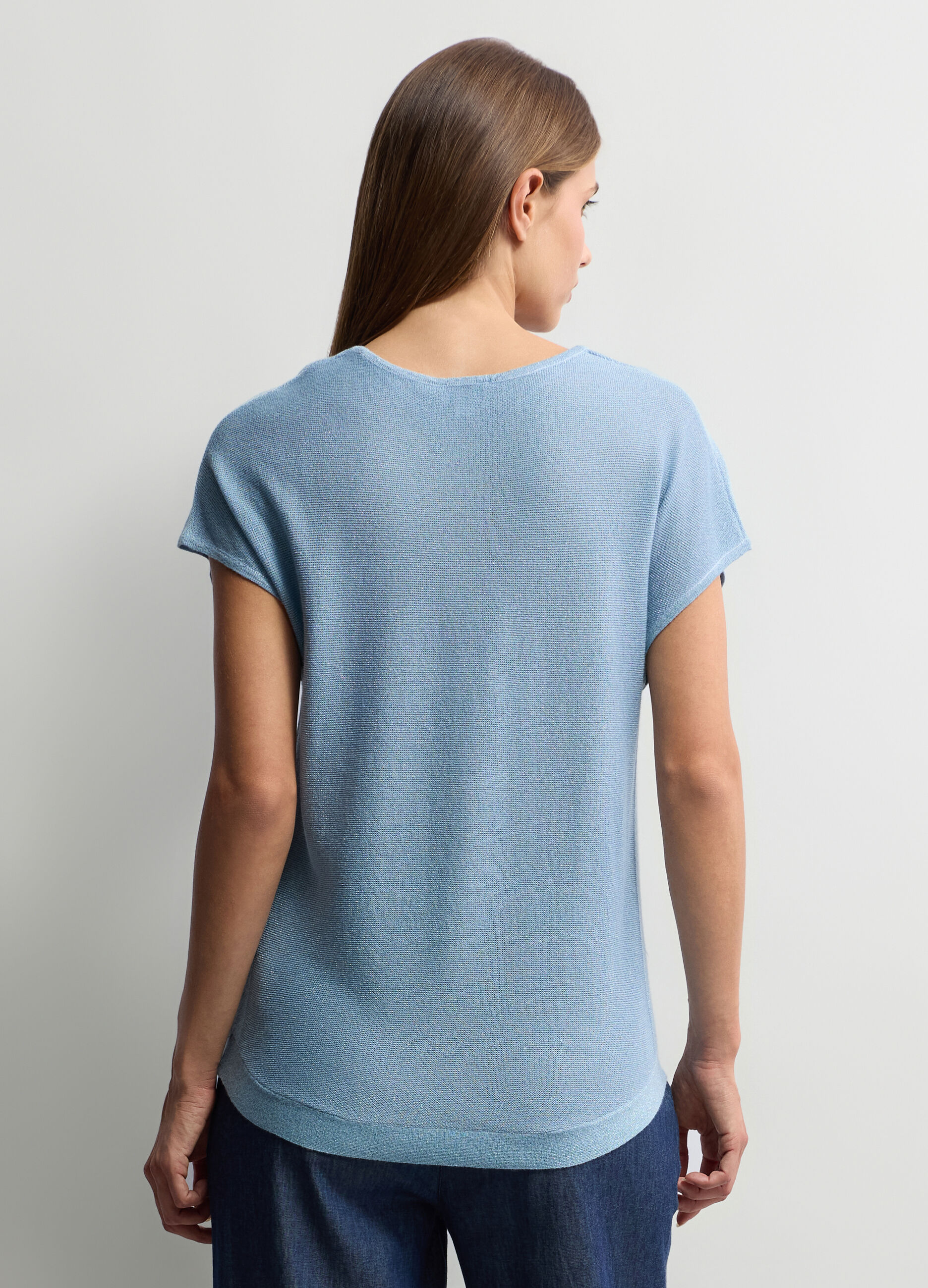 Maglia girocollo rasata donna_1
