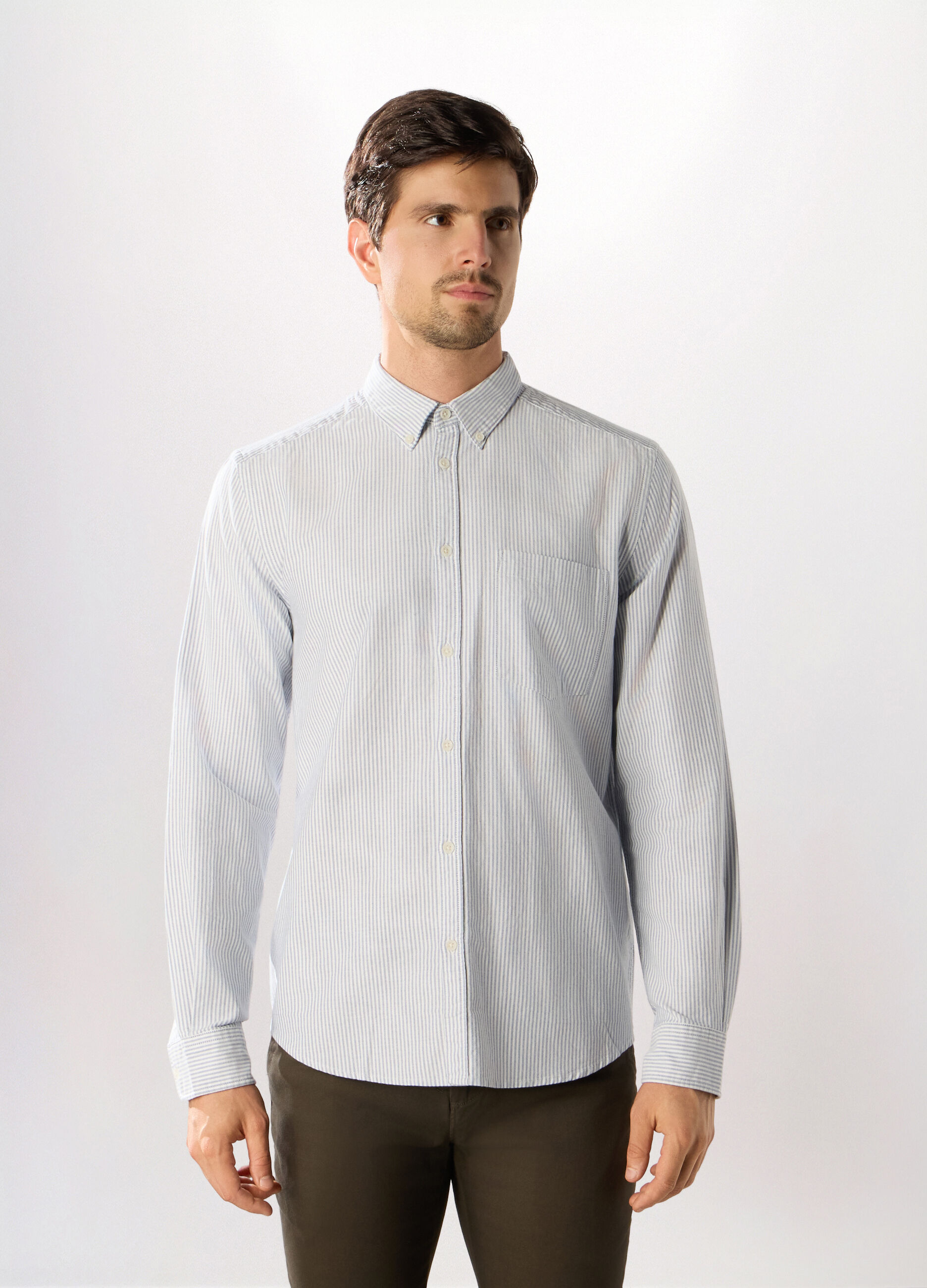 Camicia regular button-down in cotone Oxford uomo