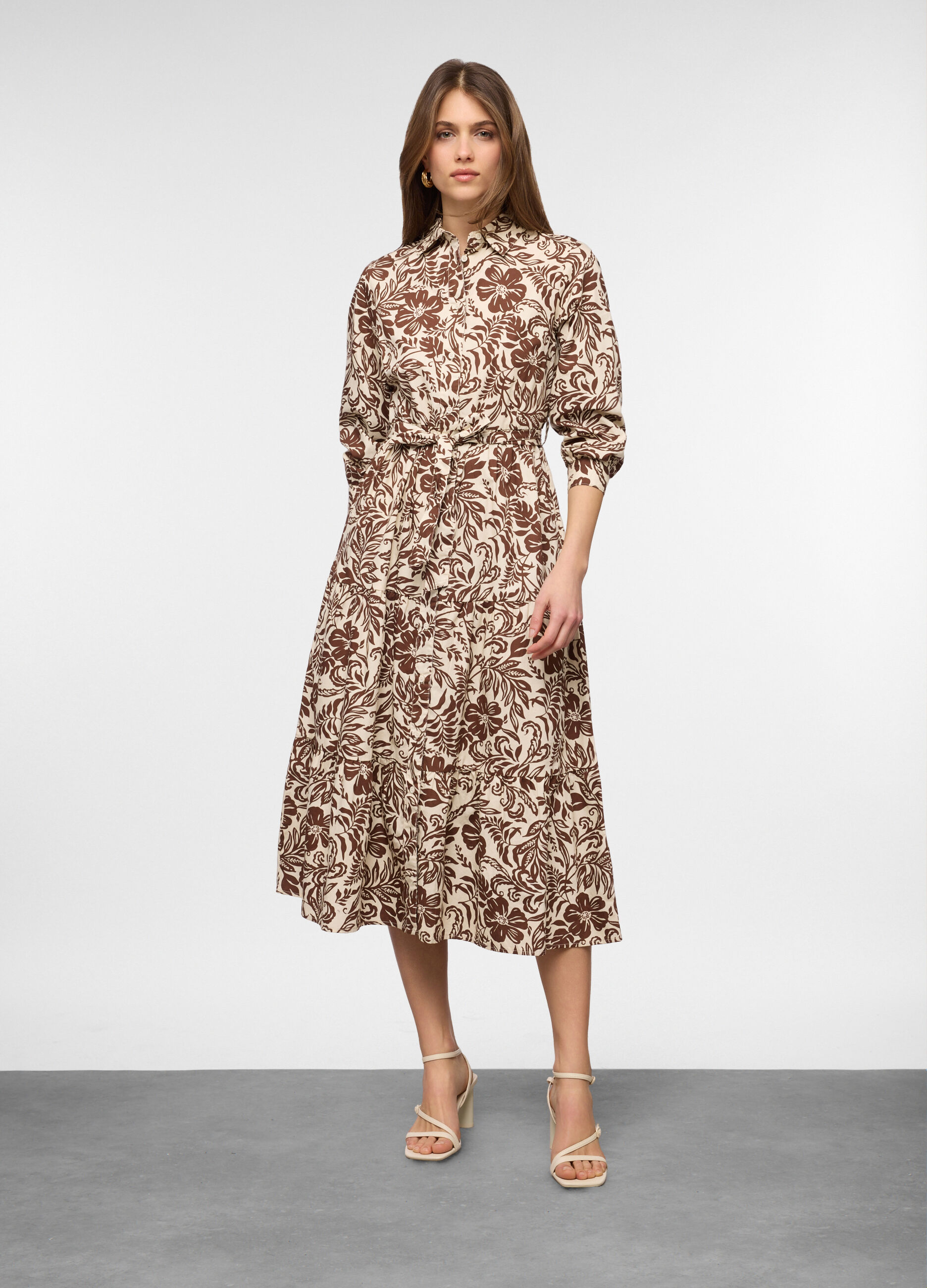 Abito lungo in popeline di puro cotone donna_0