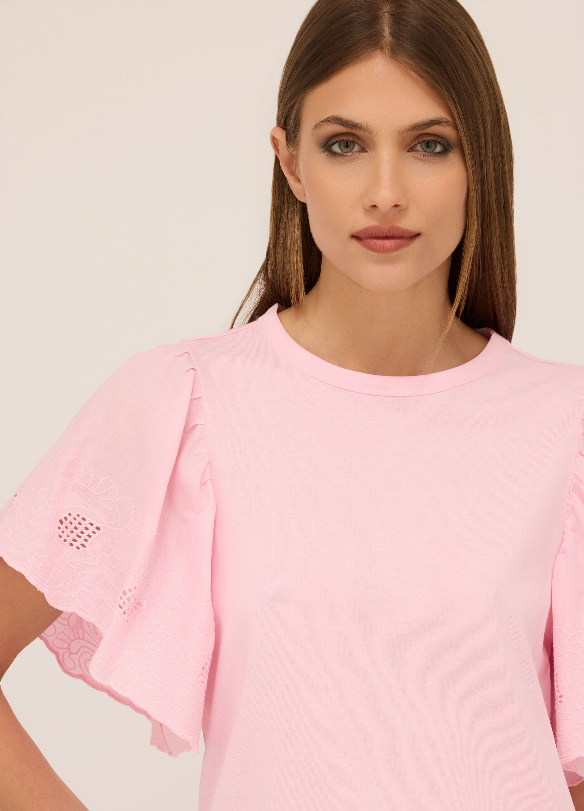 T-shirt in jersey di puro cotone donna_1