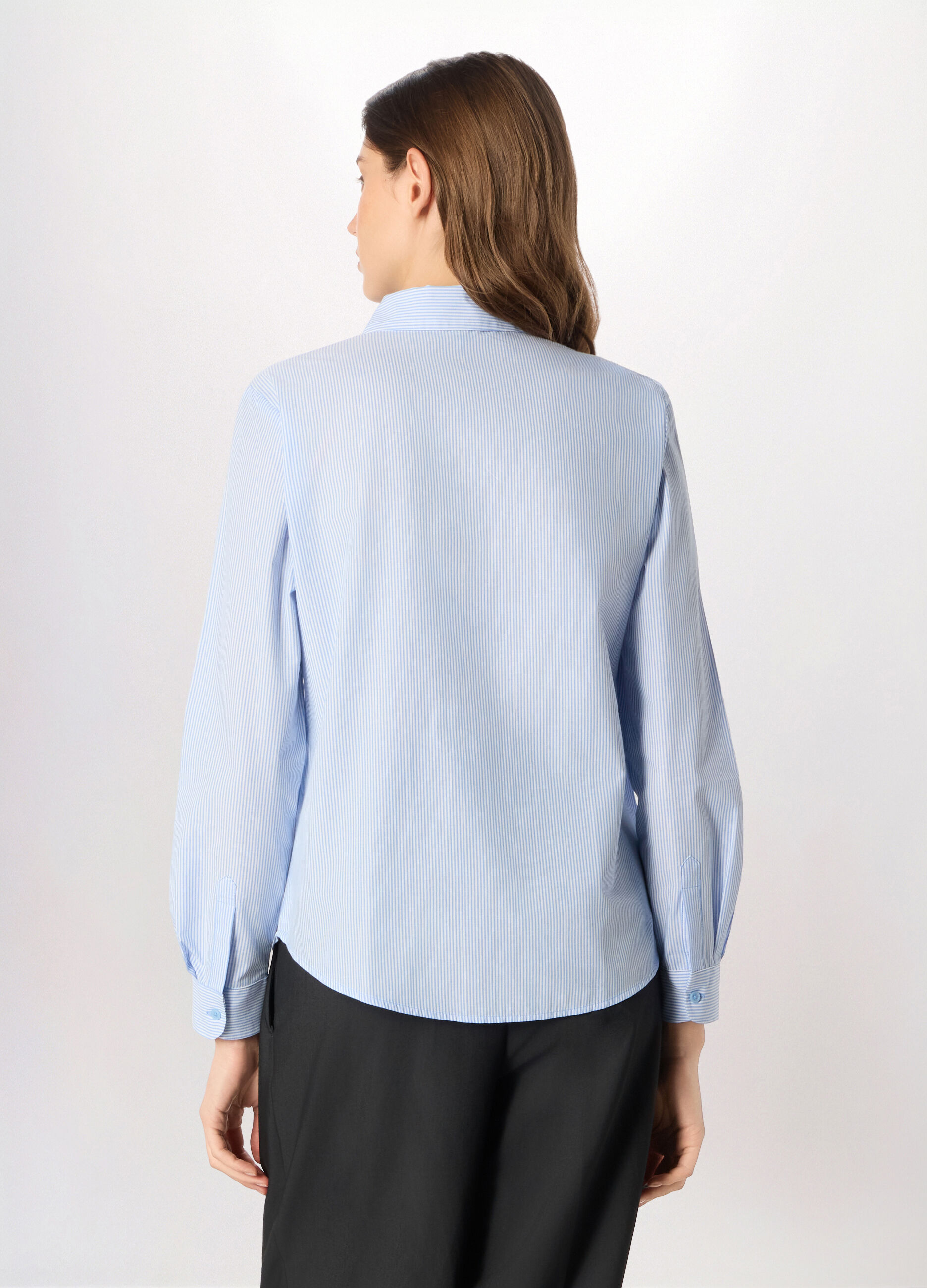 Camicia misto cotone a righe donna_1