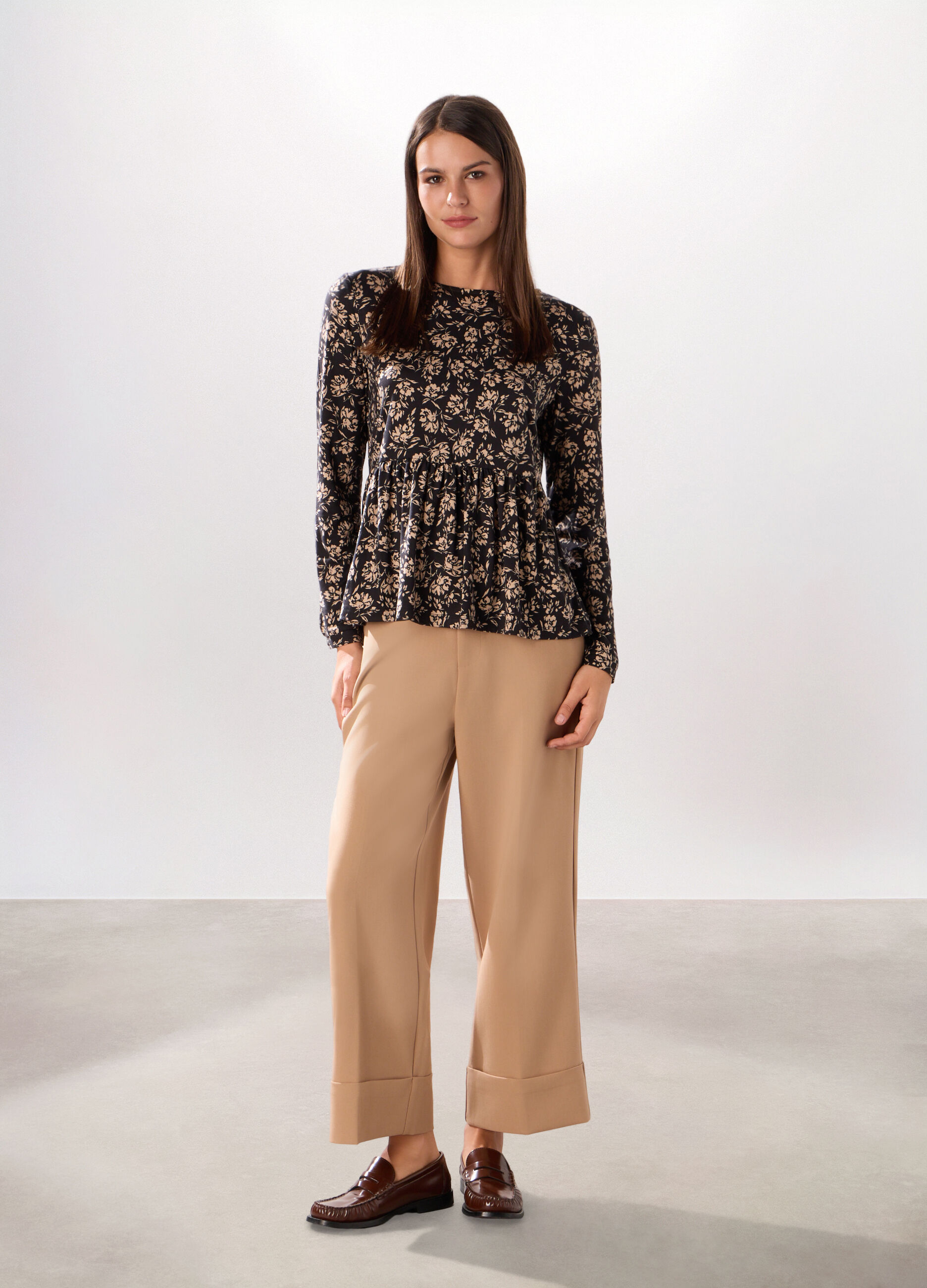 Pantalone palazzo misto viscosa donna_0