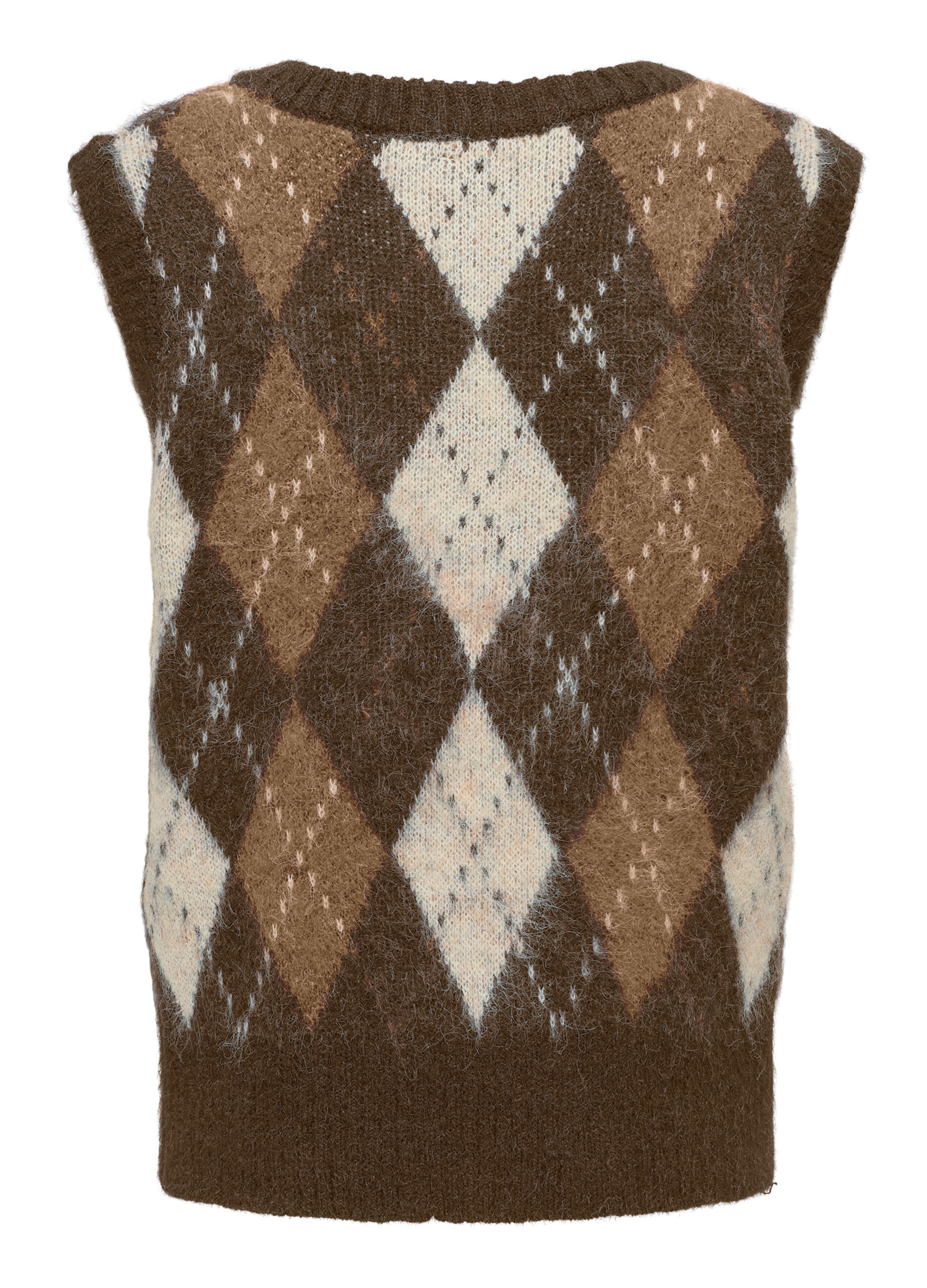 Gilet jacquard a quadri donna_1