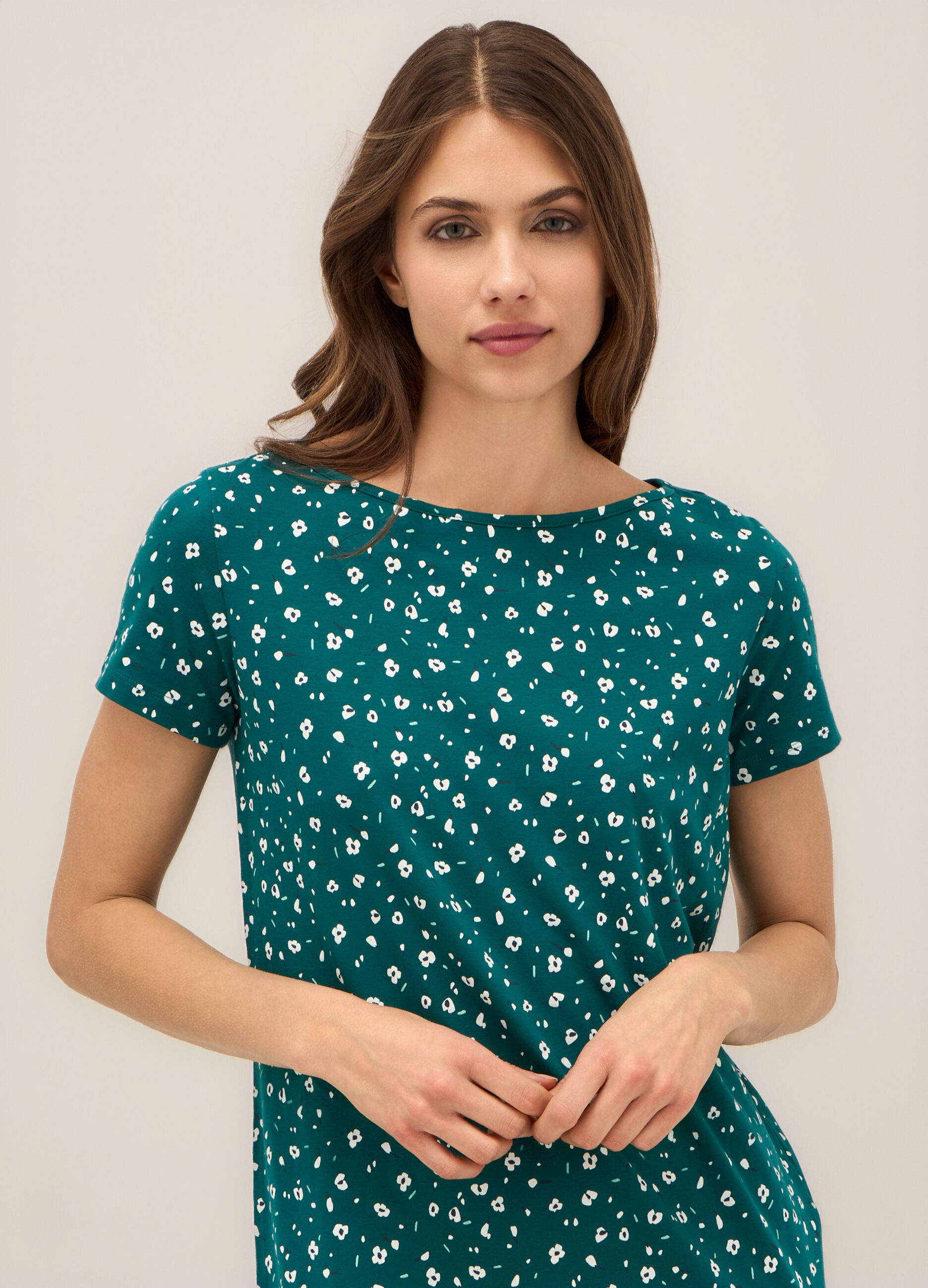 Abito corto in cotone stretch donna_2