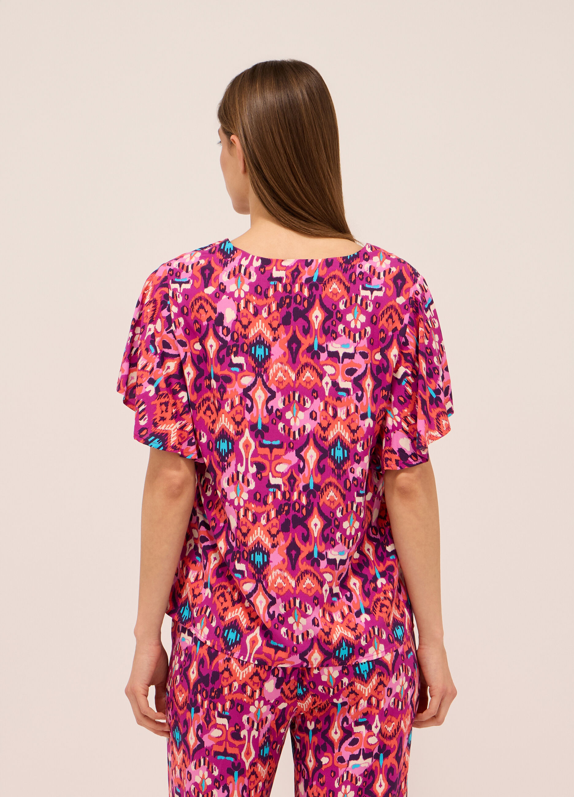 Blusa in pura viscosa con stampa donna_1