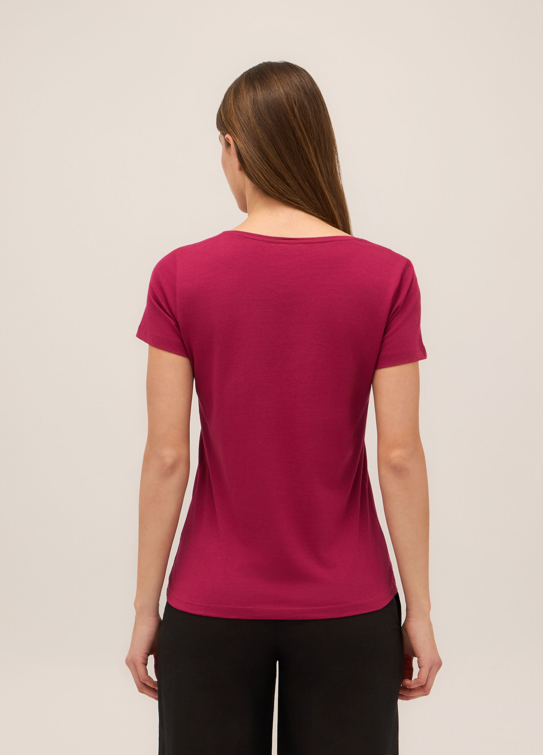 T-shirt in jersey di puro cotone donna_1