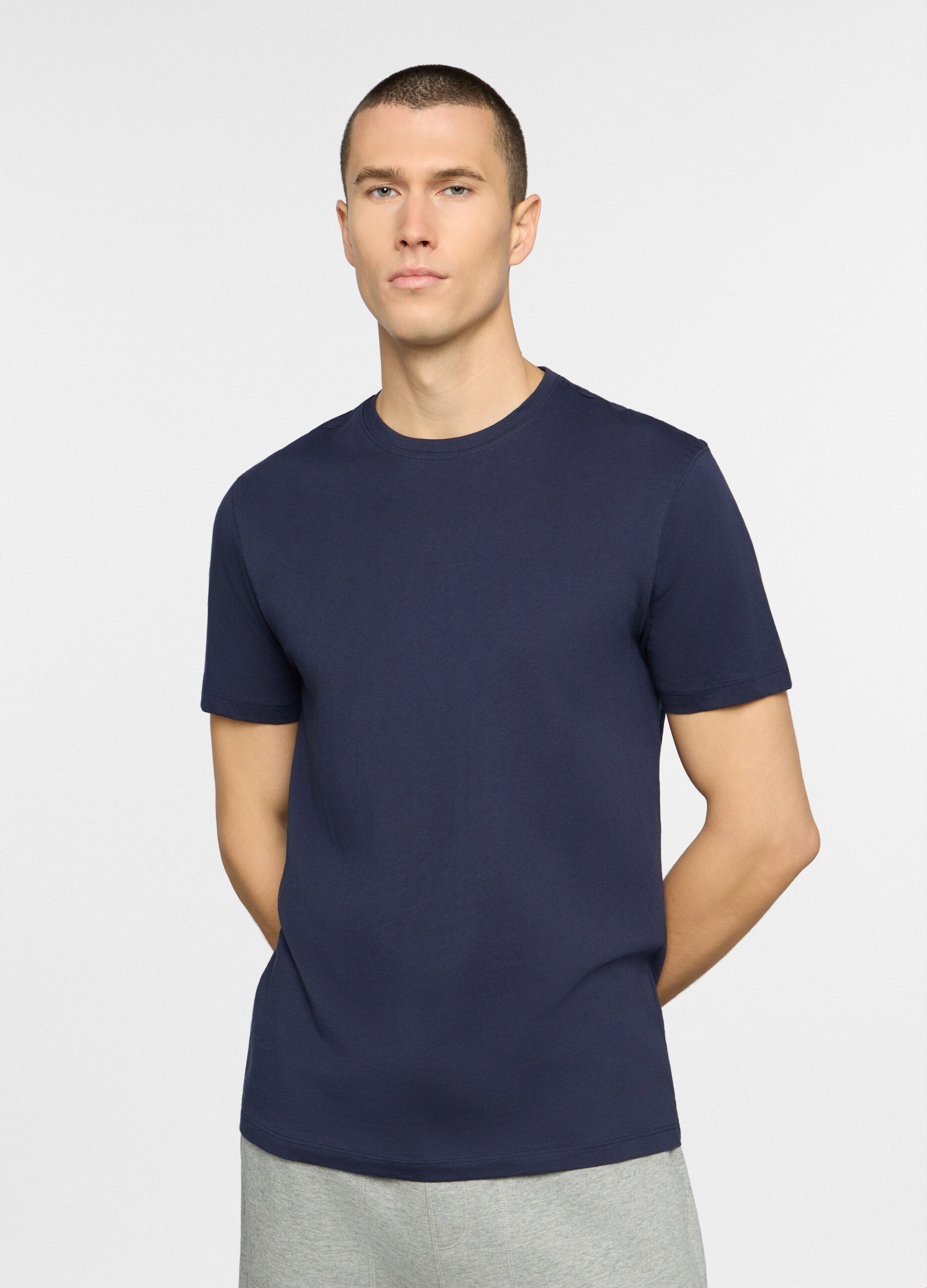 T-shirt girocollo in puro cotone uomo_0
