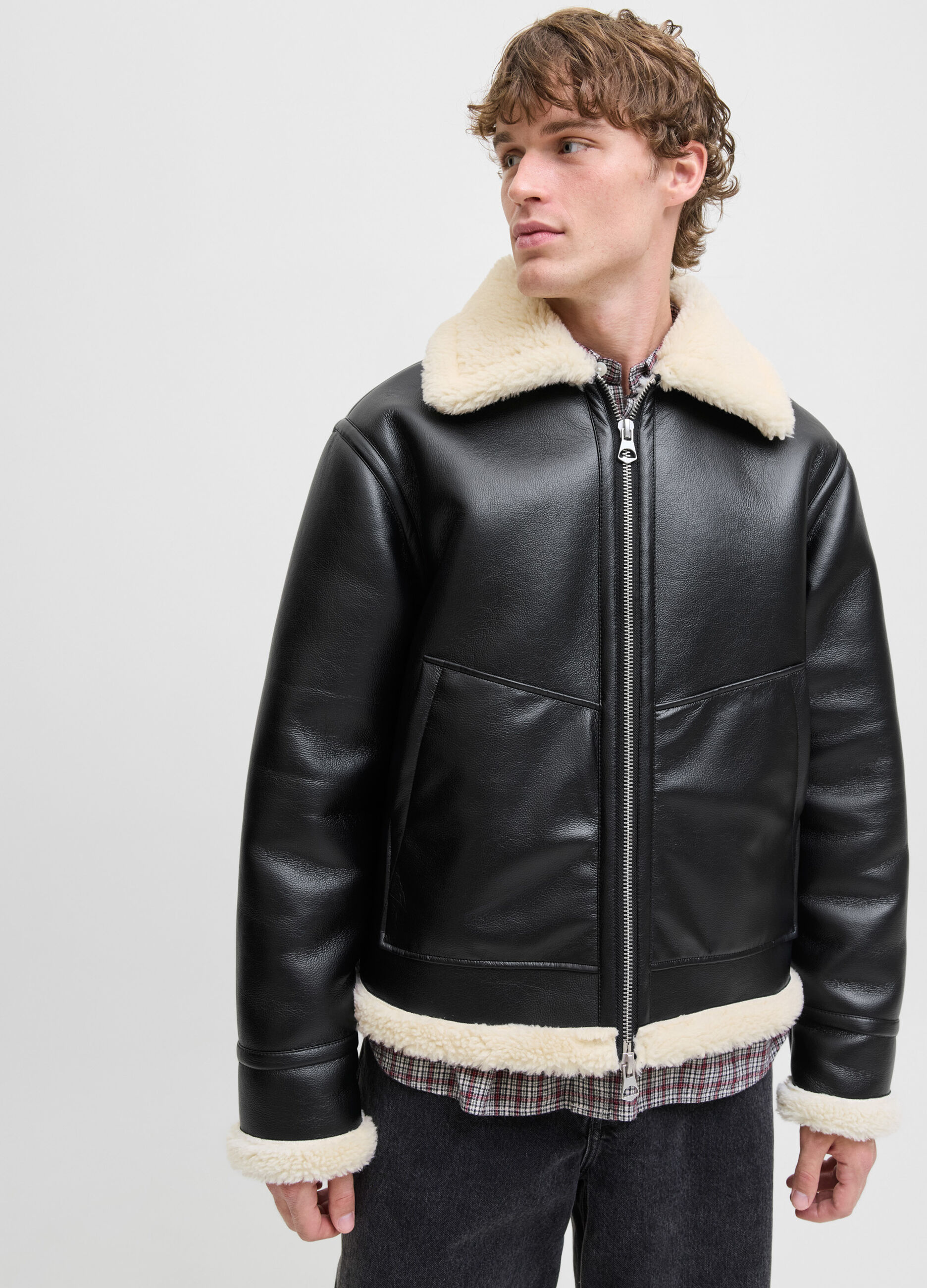 Giubbotto shearling in ECOpelle uomo_3