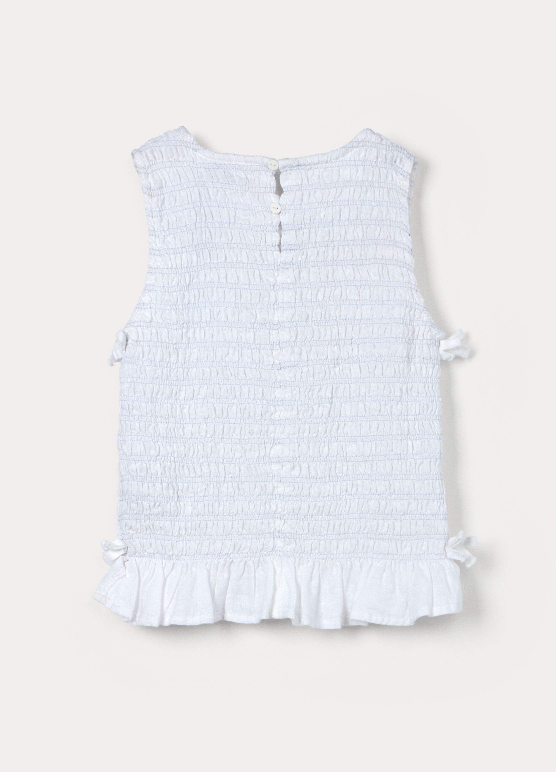 Blusa Fit Slim girocollo misto lino ragazza_1
