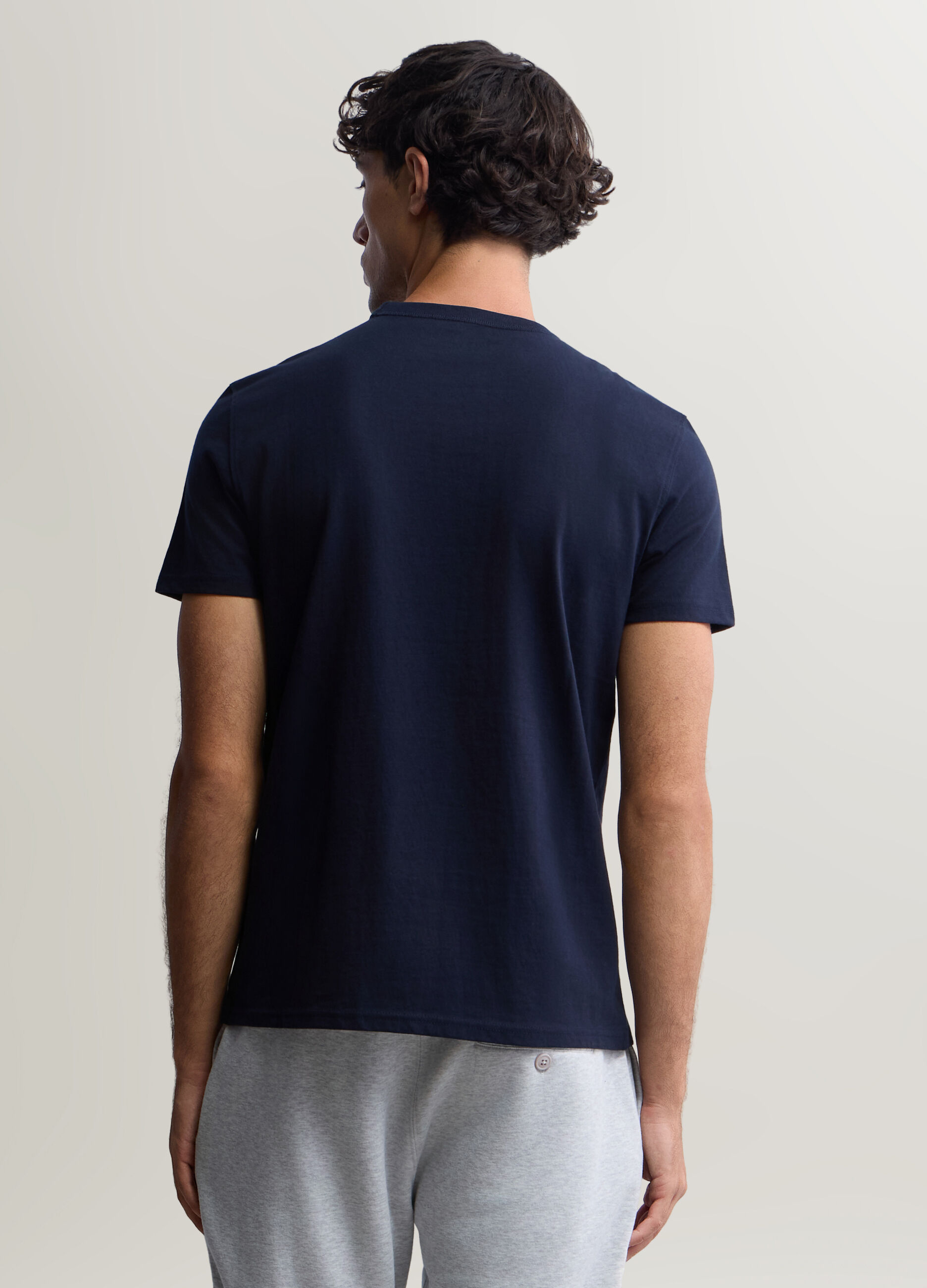 T-shirt girocollo in interlock di cotone uomo_1