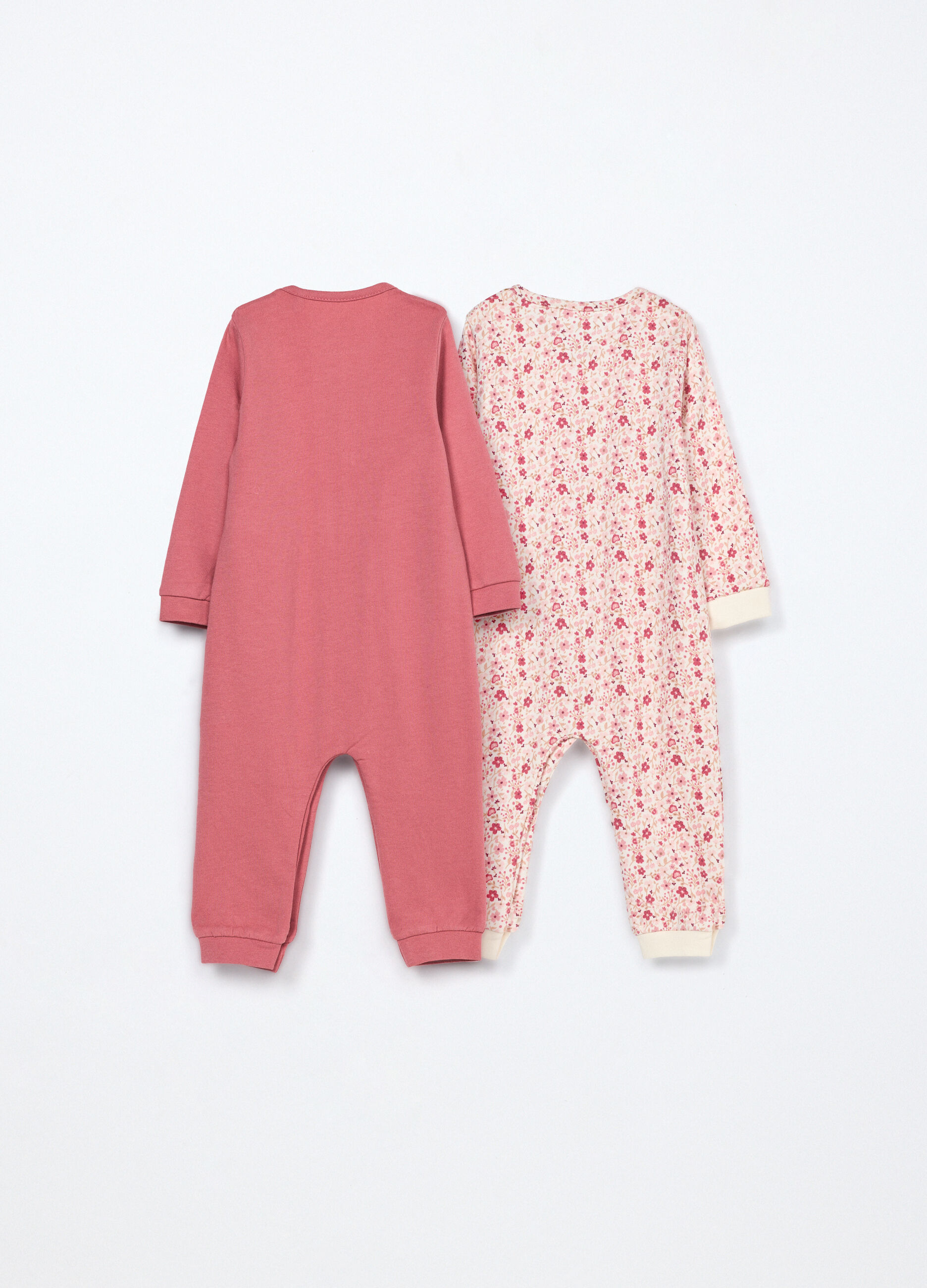 Pack 2 tutine pigiama in puro cotone fleece neonata_1