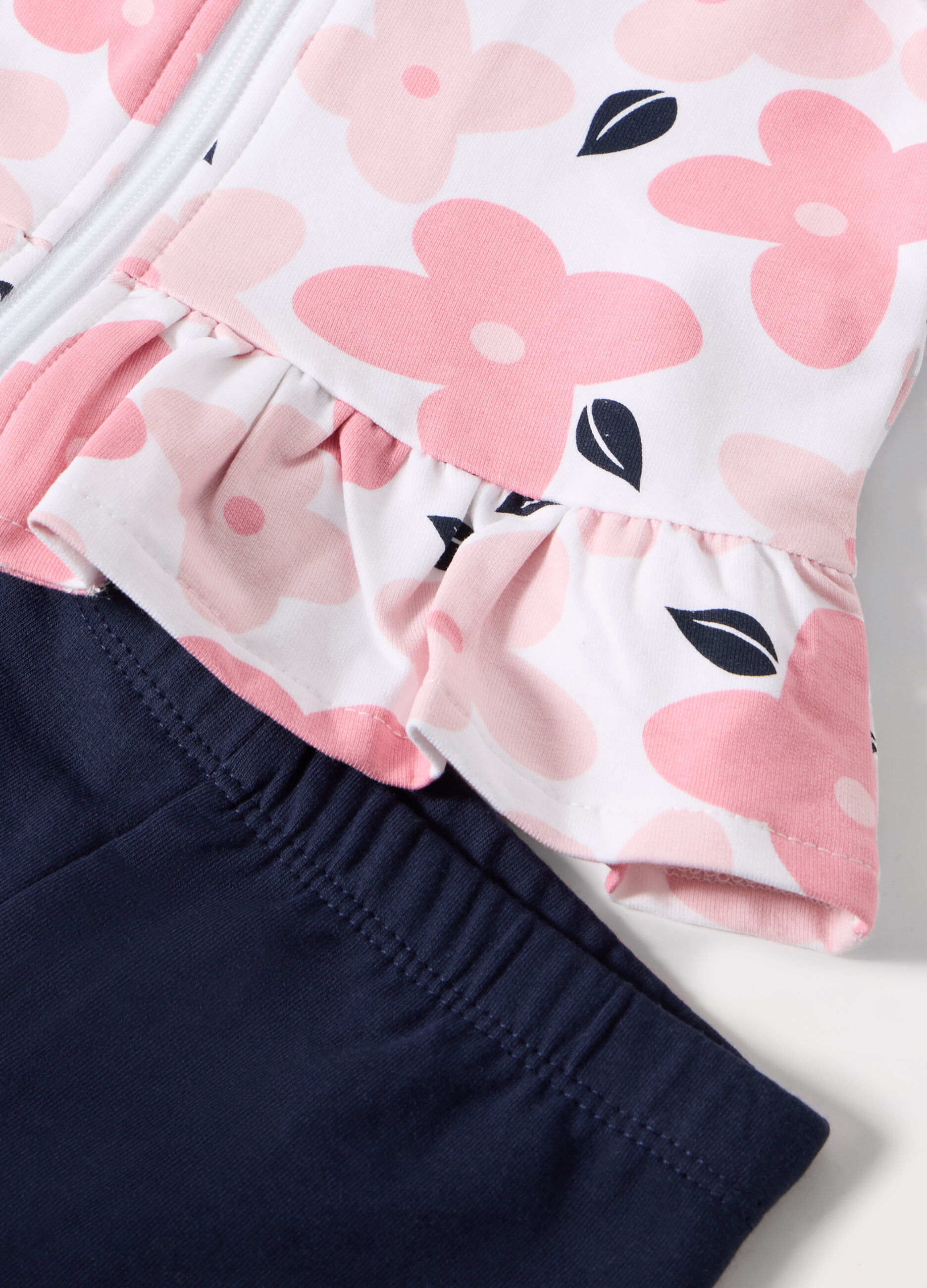 Jogging set in french terry di cotone stretch neonata _1