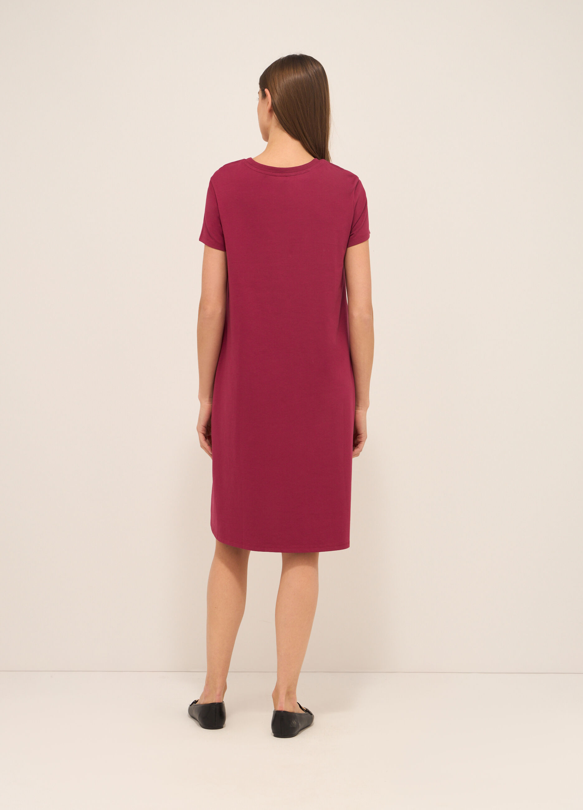 Abito corto in jersey di cotone stretch donna_1