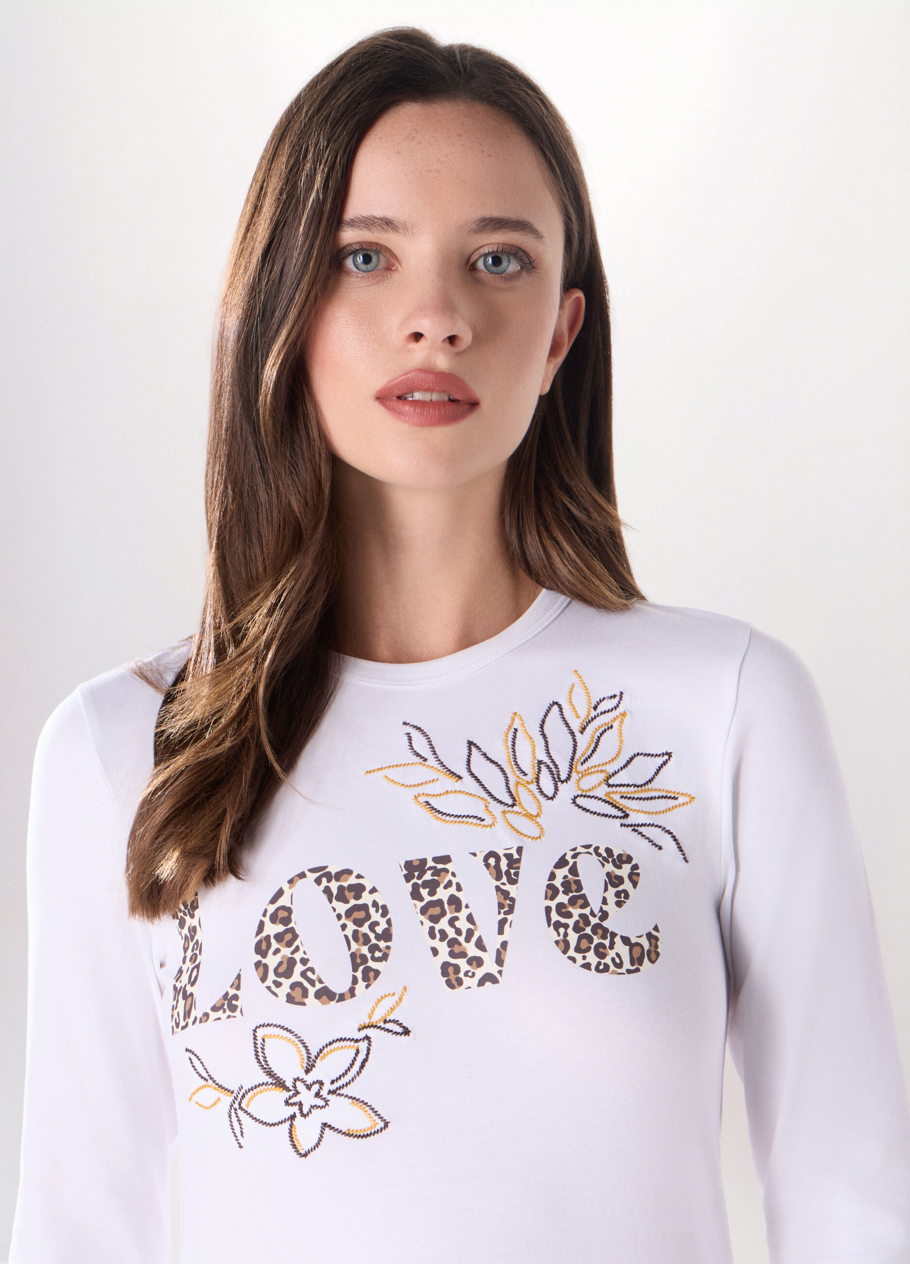 T-shirt in jersey di cotone stretch donna_2