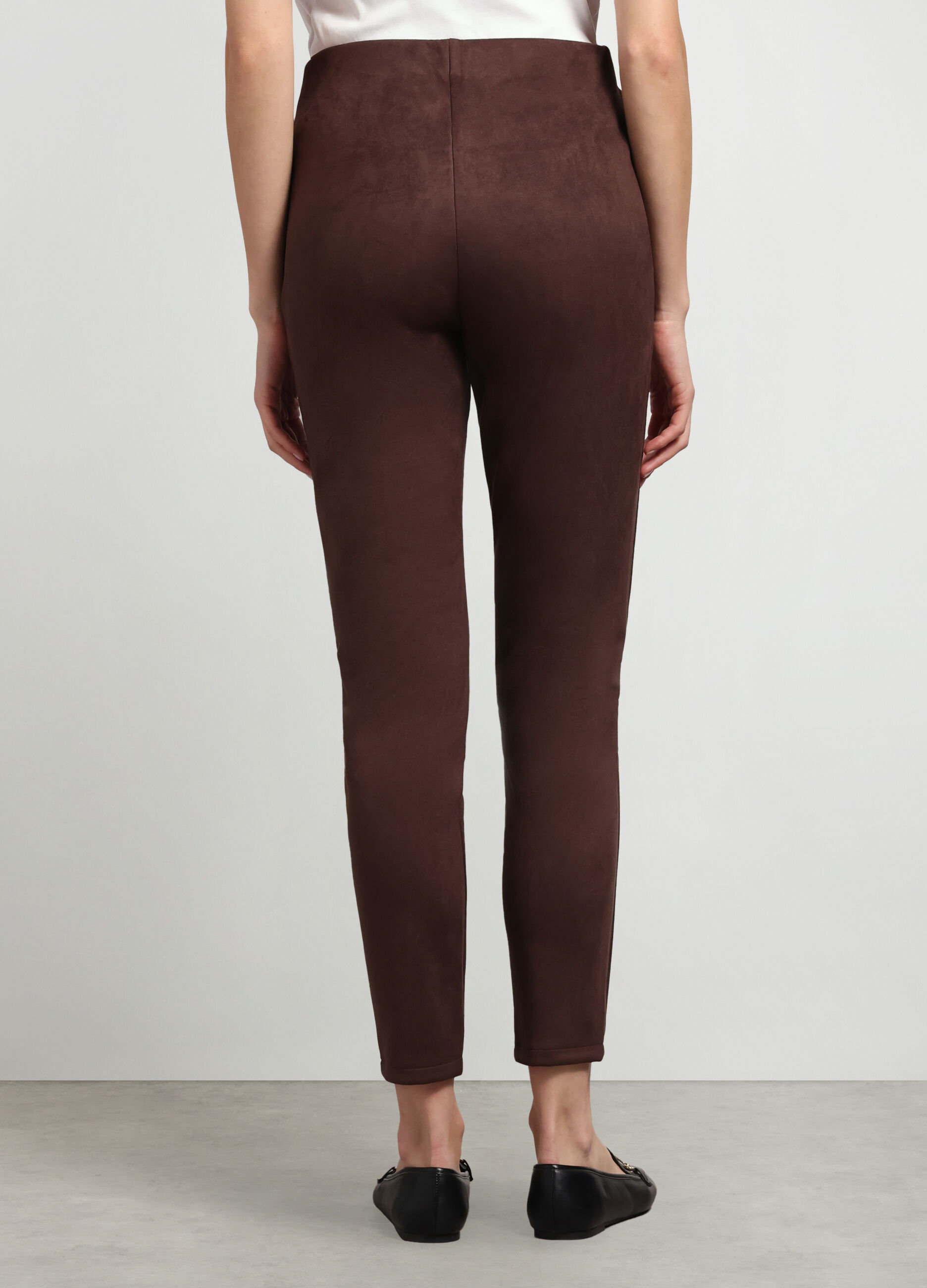 Leggings effetto scamosciato donna_1