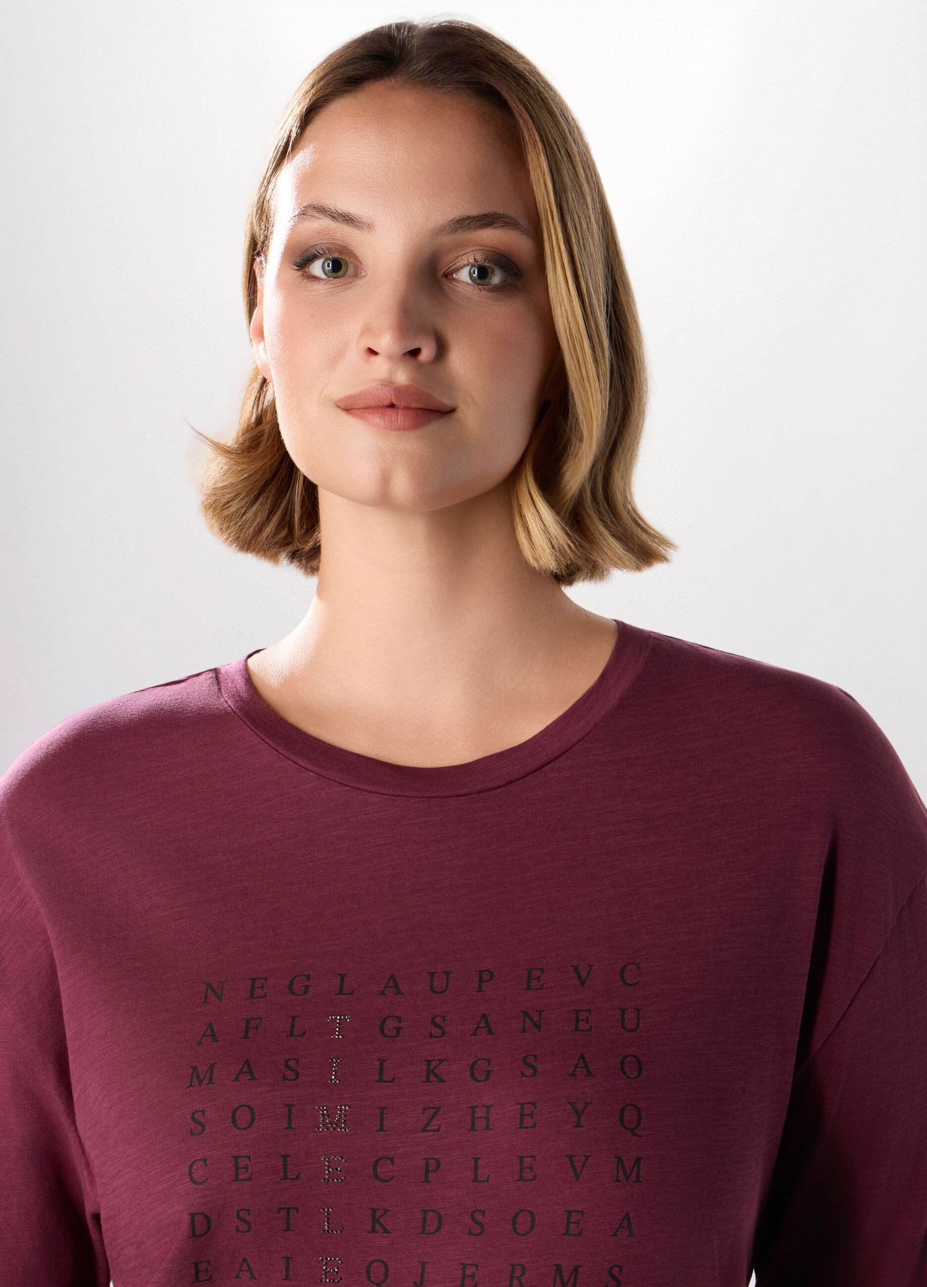 T-shirt in jersey slub di puro cotone donna curvy_2