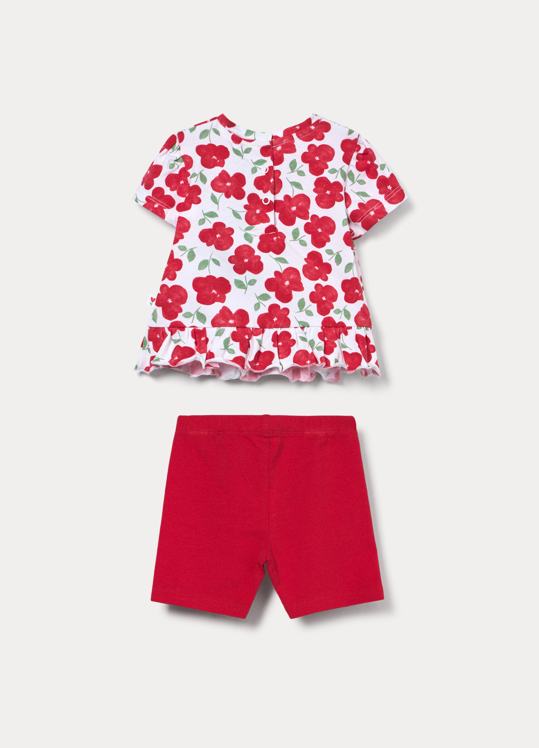 Jogging set in jersey di cotone stretch neonata_1