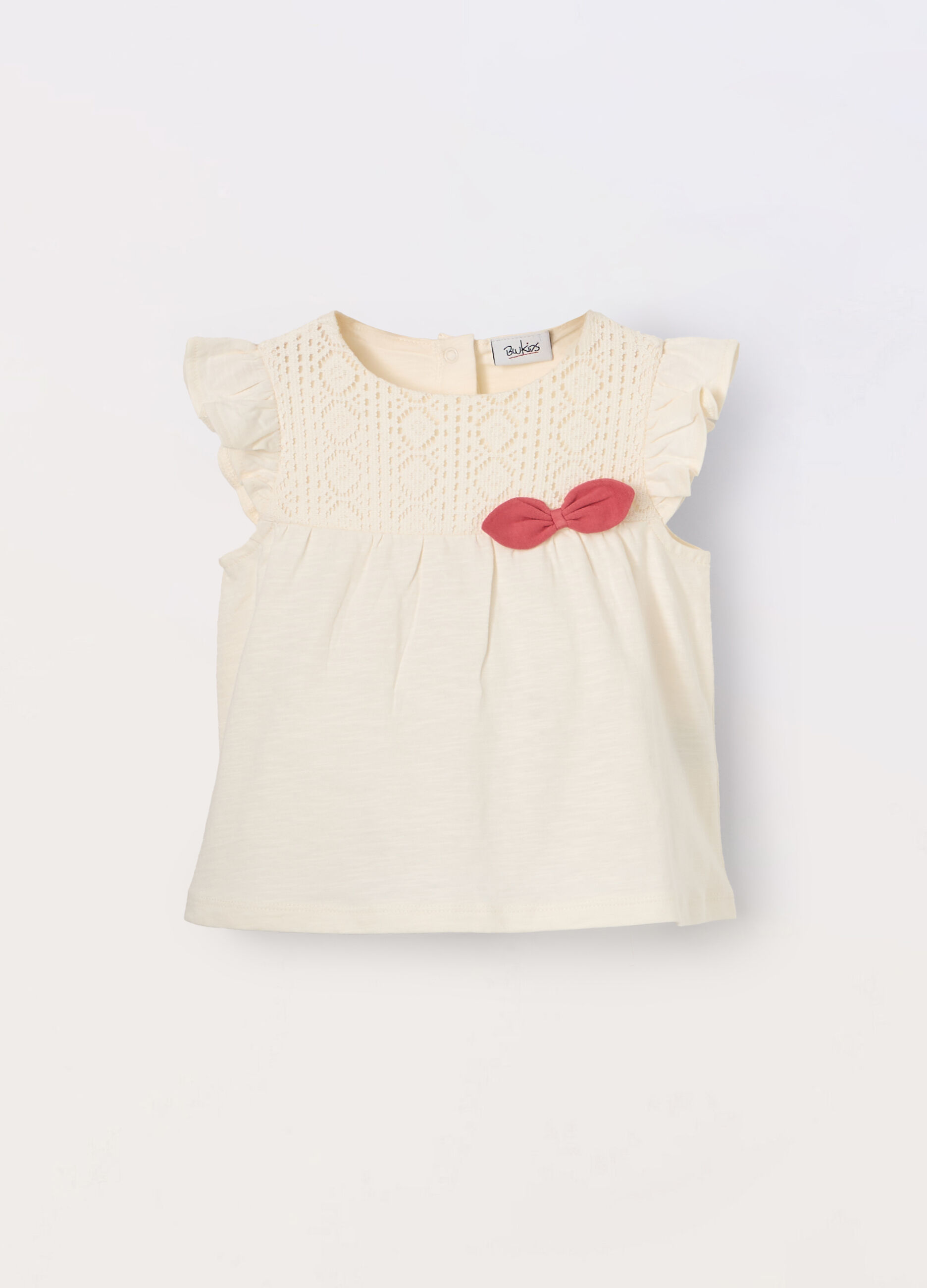 T-shirt in jersey slub di puro cotone neonata_0