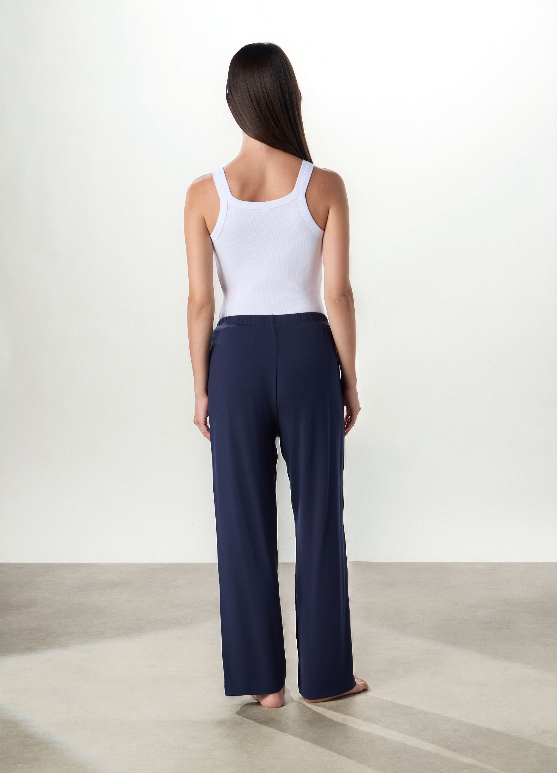 Pantalone lungo pigiama in modal stretch donna_1