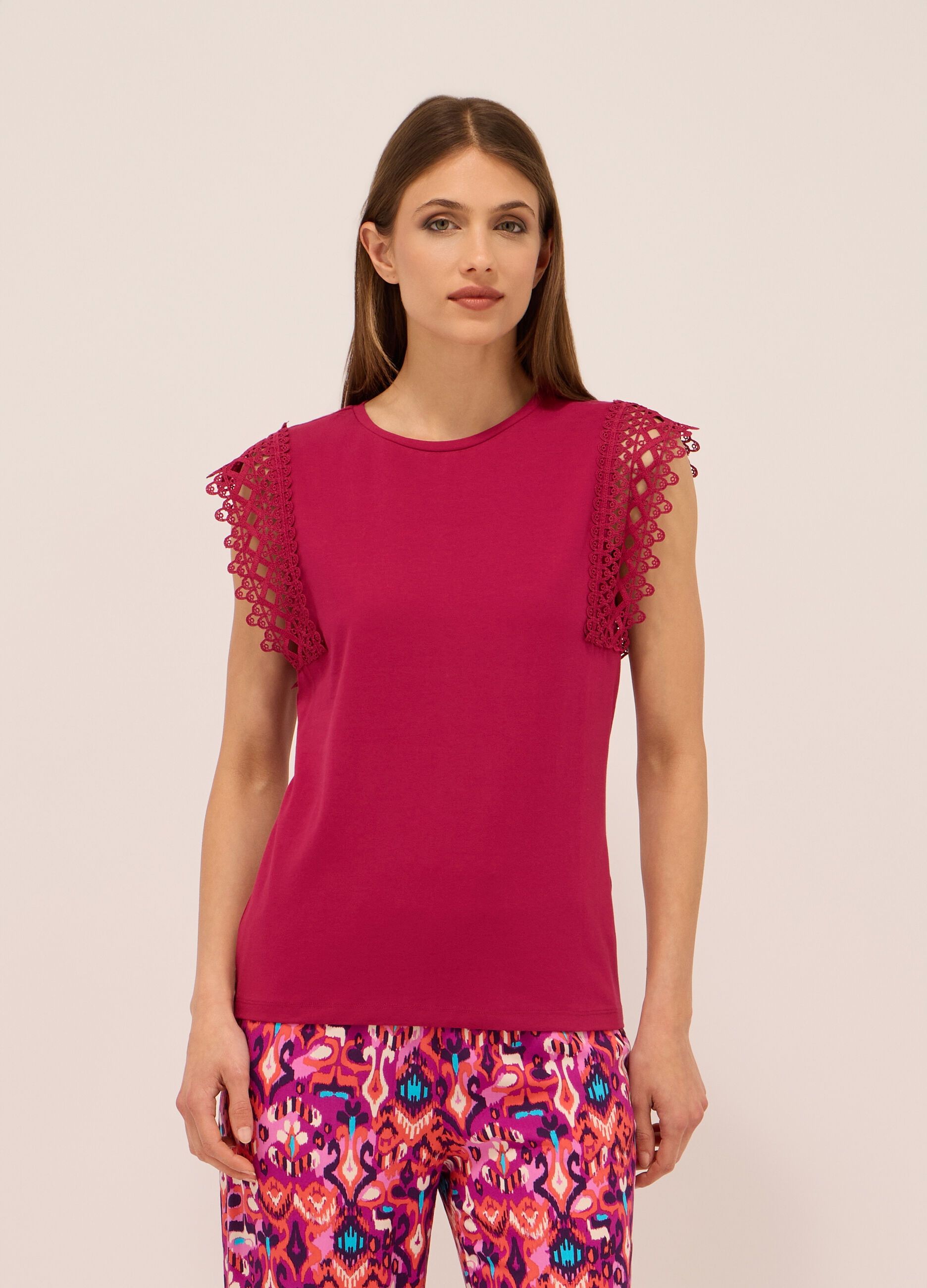 Canotta in jersey di cotone stretch donna_0