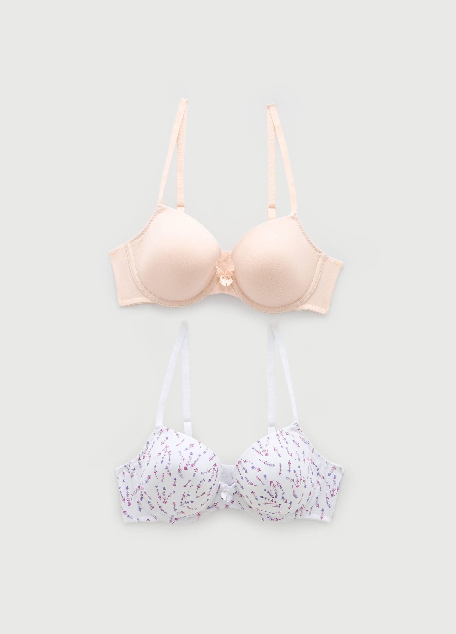 Pack 2 reggiseni in cotone stretch imbottiti donna