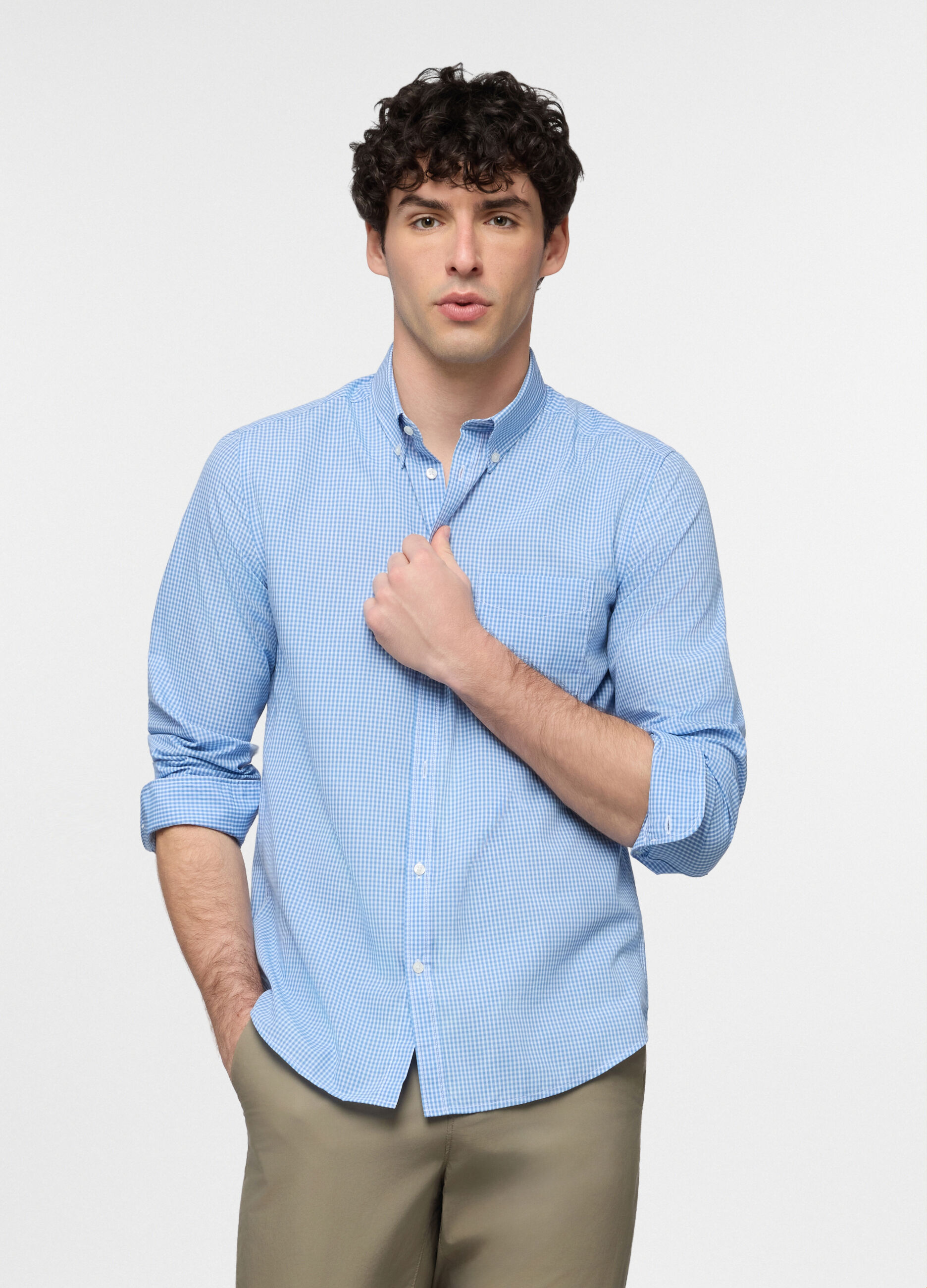 Camicia regular fit colletto button down uomo_0