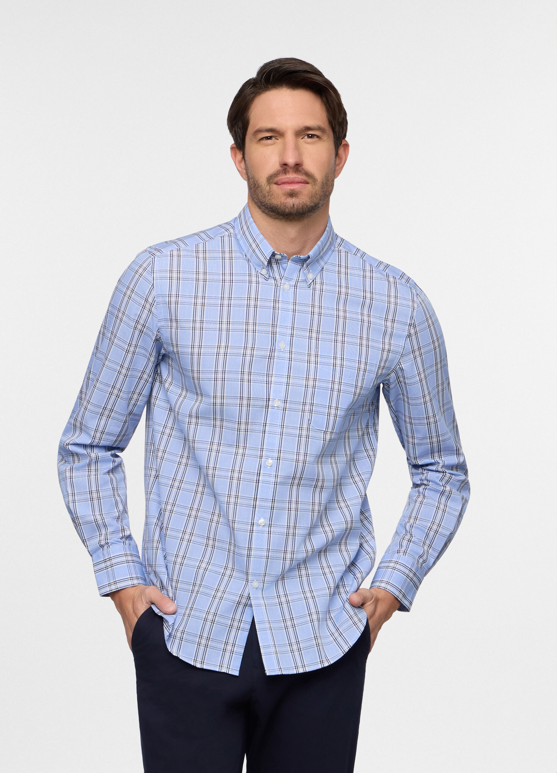 Camicia regular fit colletto button down uomo_0