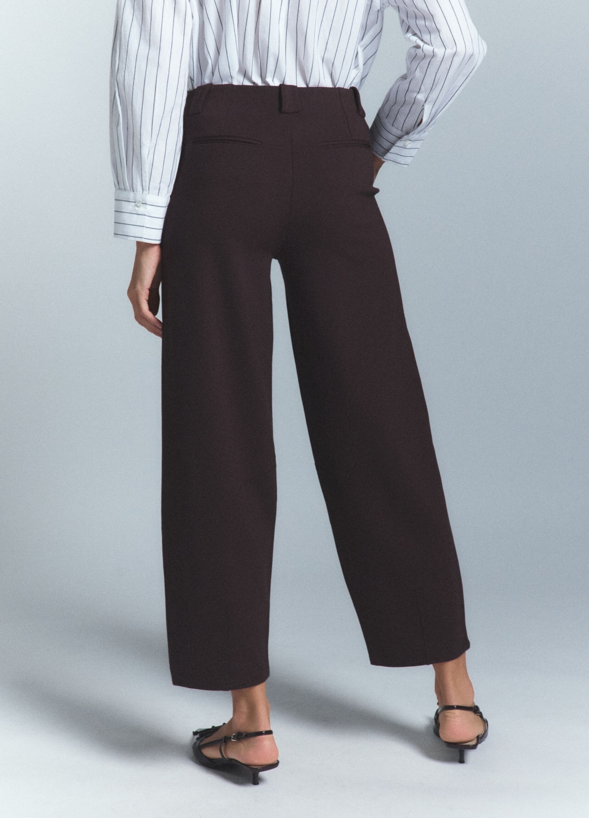 Pantaloni Carrot Fit in Punto Milano di viscosa stretch donna_2