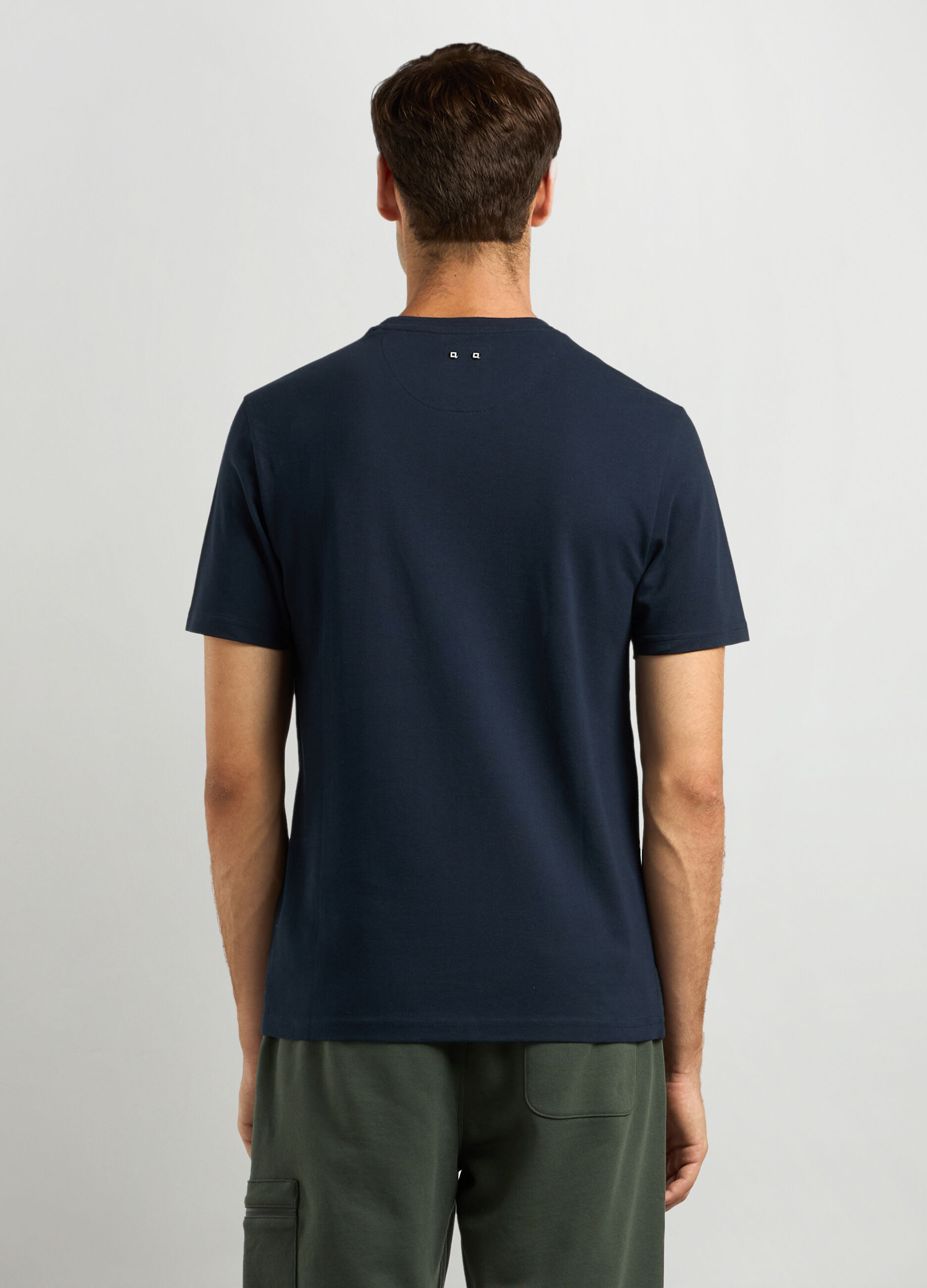 T-shirt girocollo in piquet di cotone uomo_1