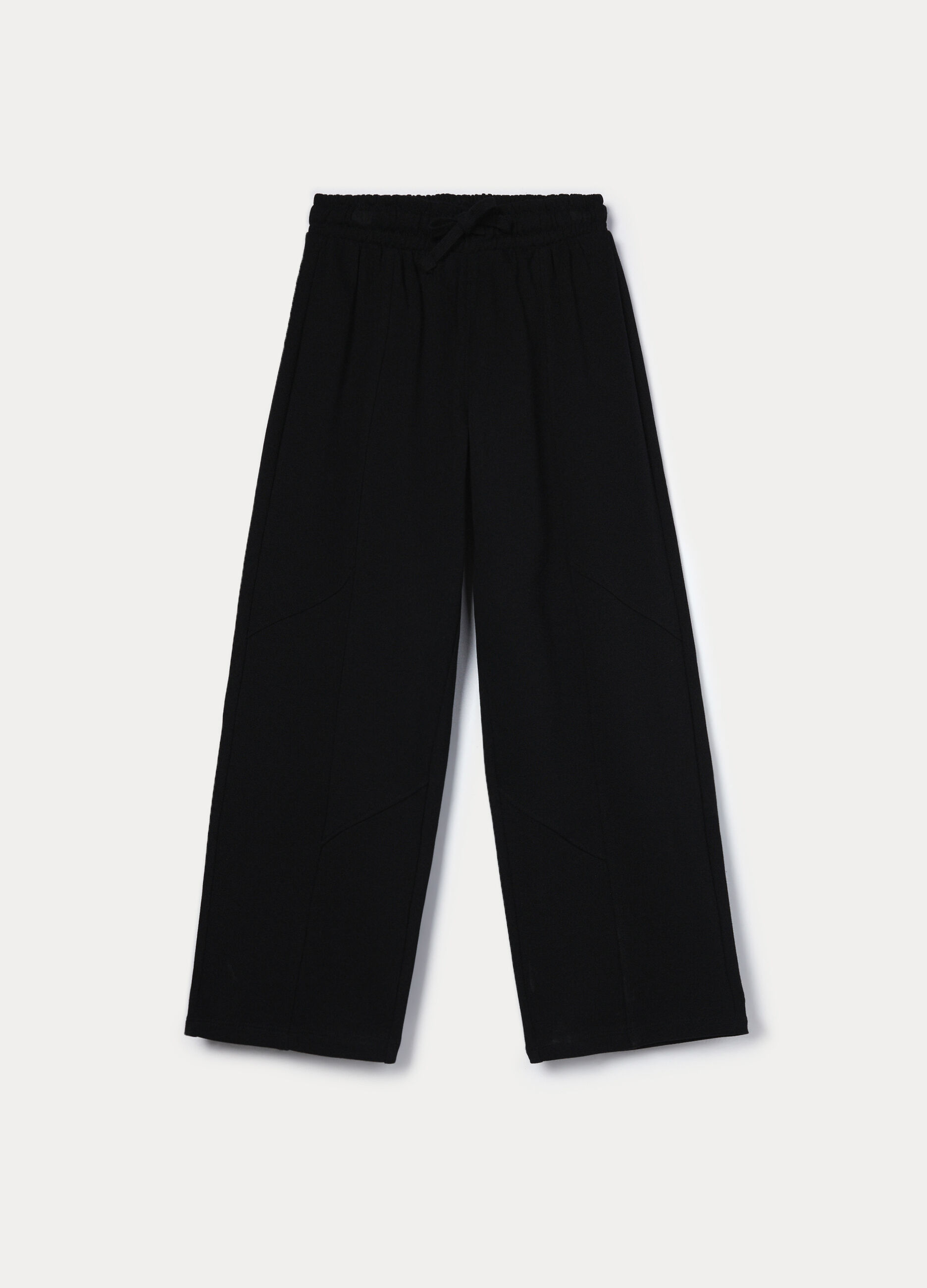 Jogger wide leg in french terry di puro cotone ragazza_0