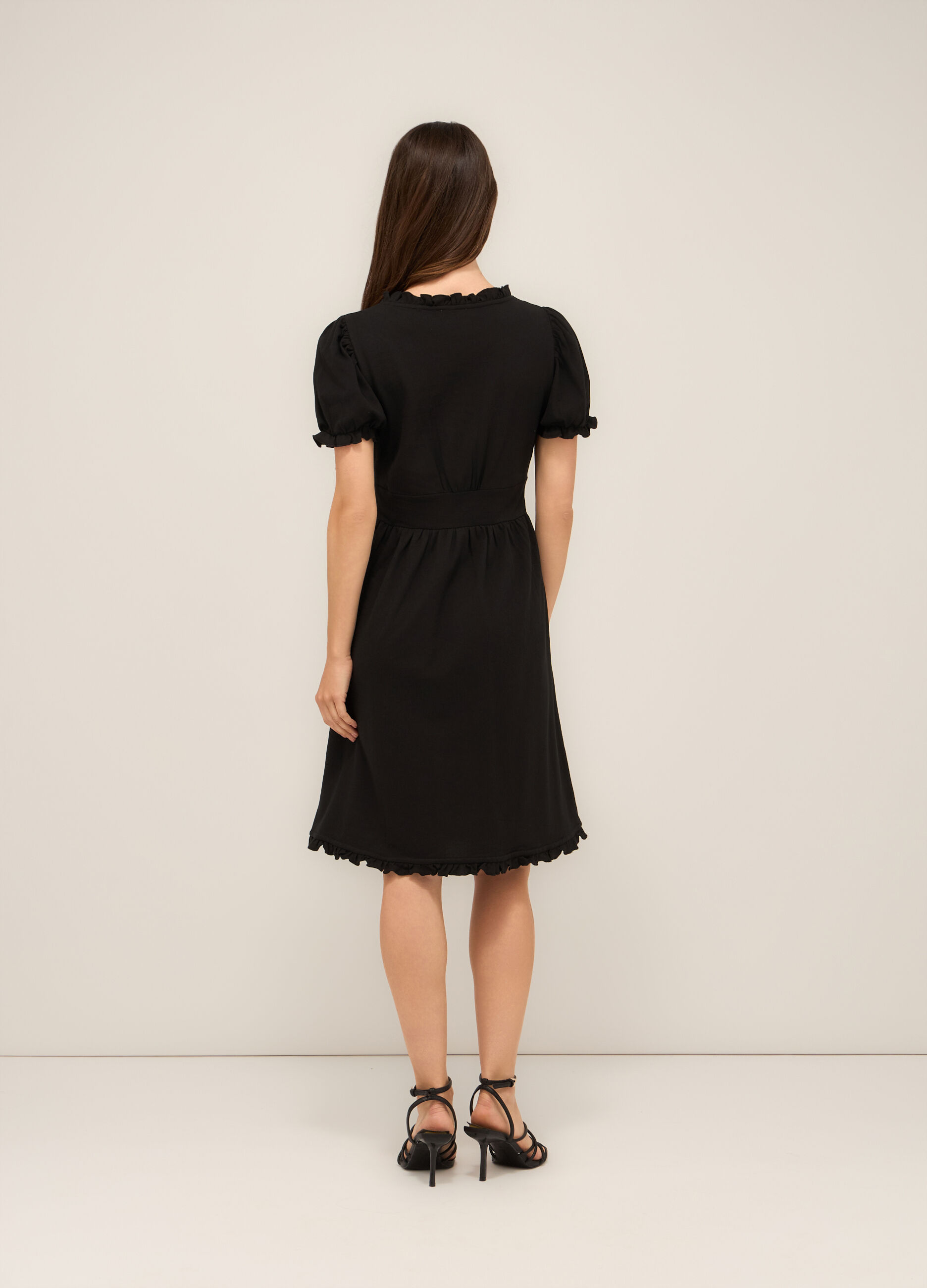Abito corto in cotone stretch piqué donna_1
