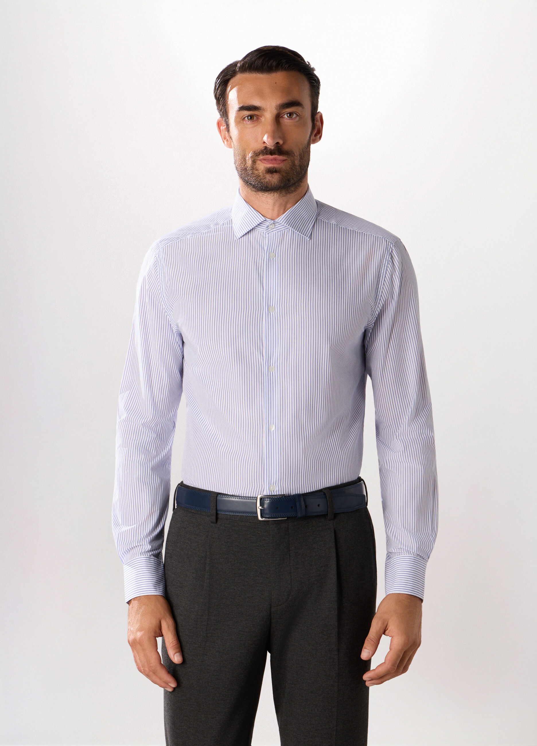 Camicia regular fit in misto cotone con stampa uomo_0