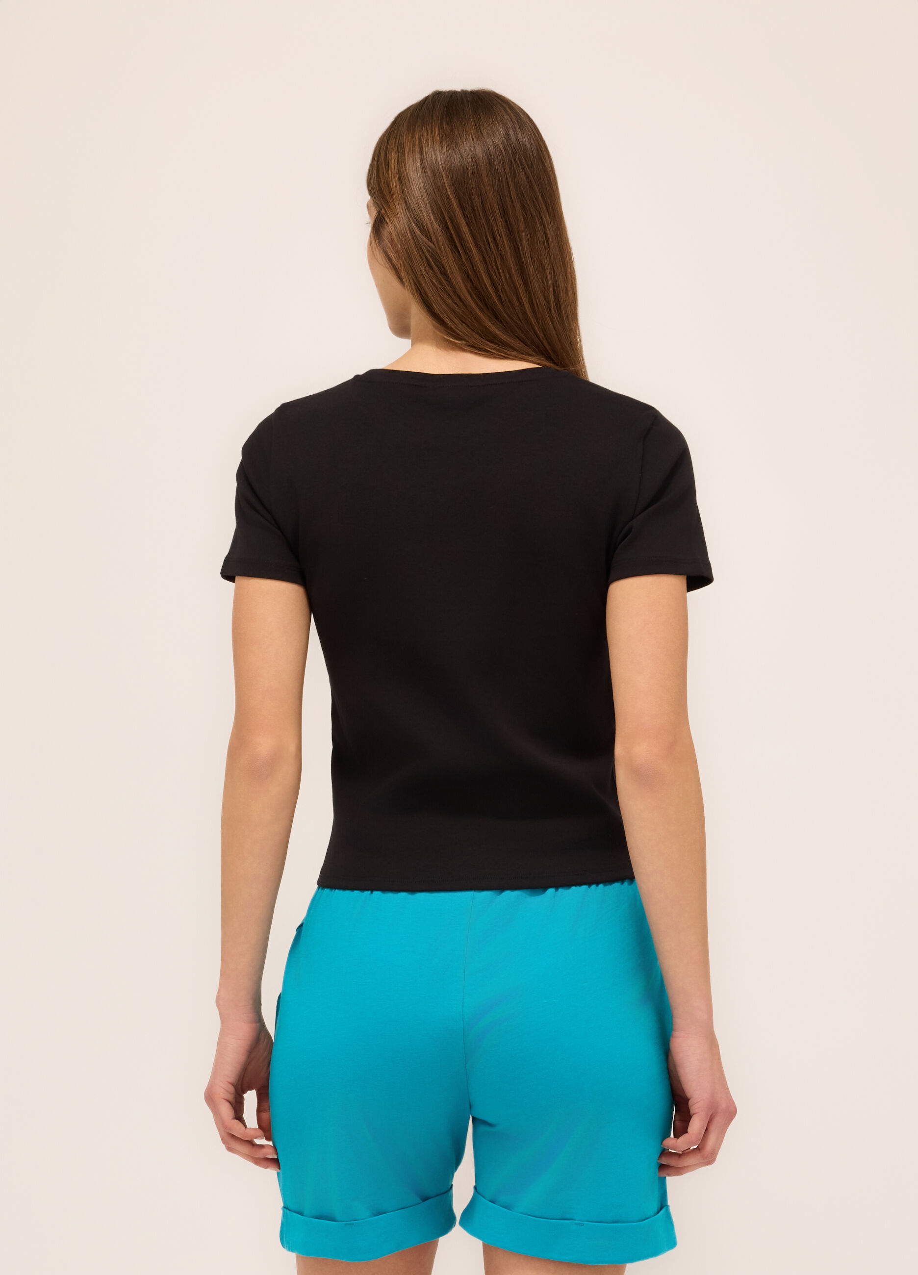 T-shirt in cotone stretch donna_1