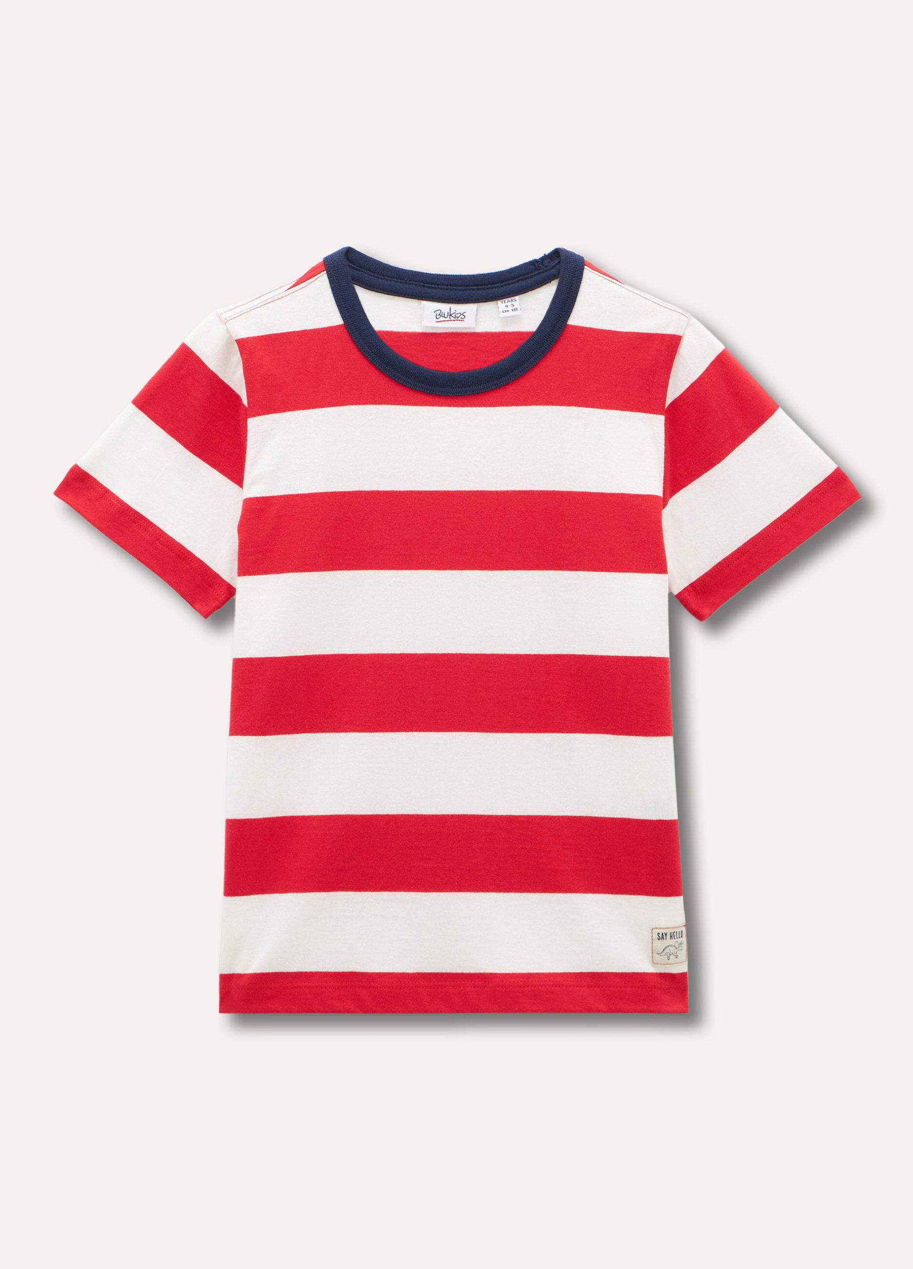 T-shirt rigata in puro cotone bambino_0