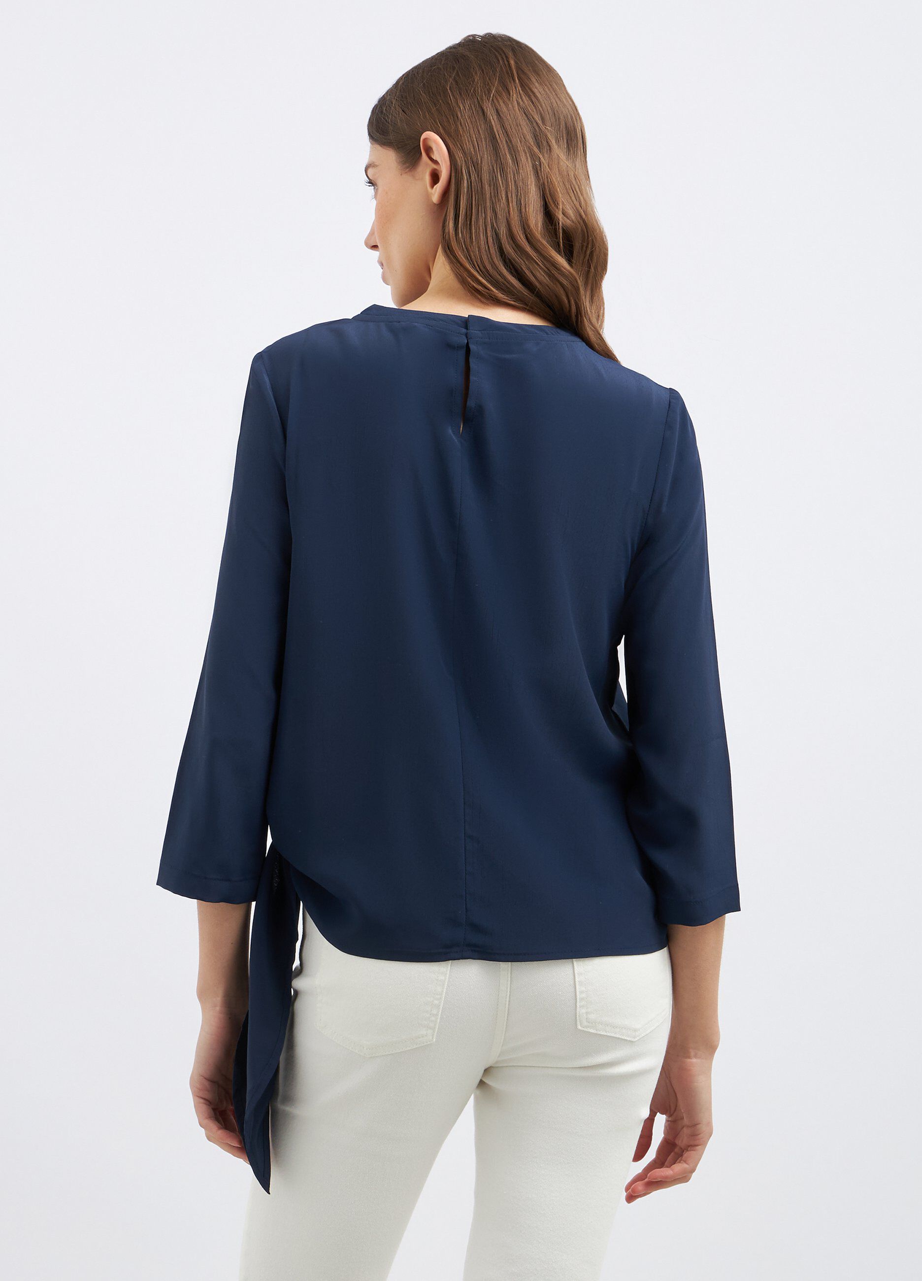 Blusa con nodo laterale donna_1
