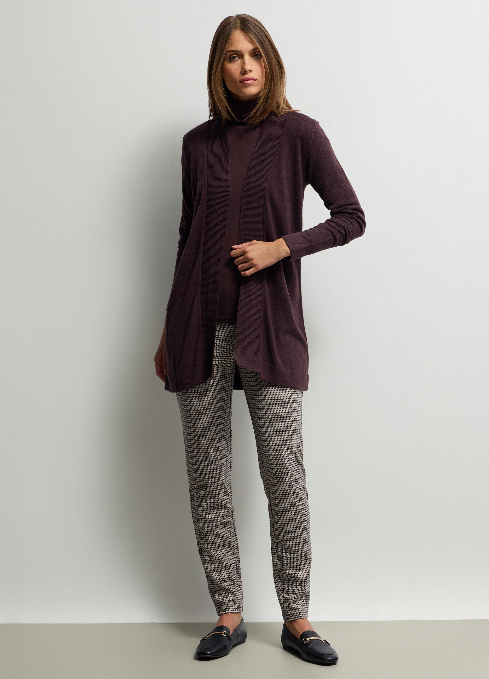 Cardigan Fit Over in maglia rasata donna_0