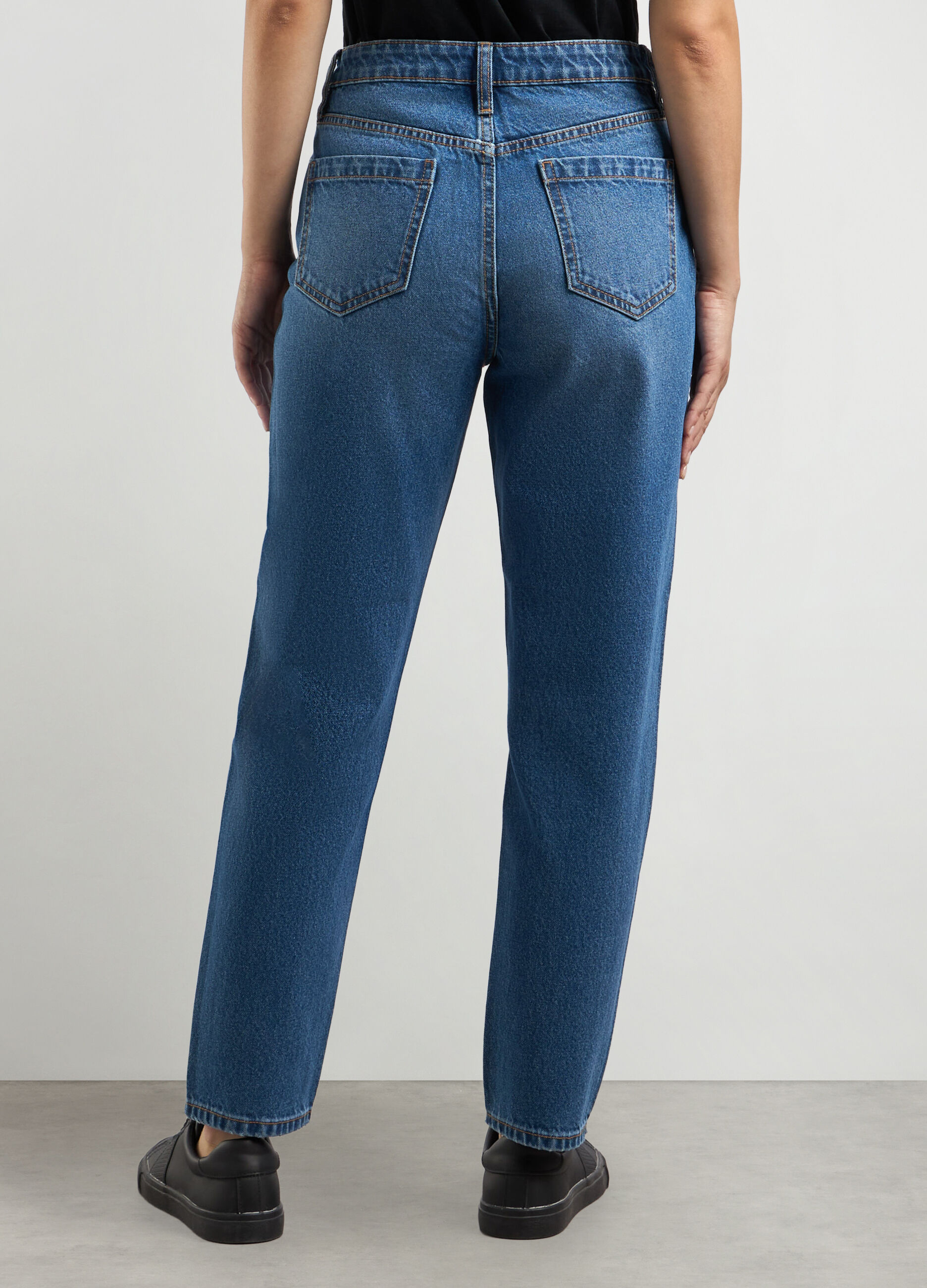Pantaloni in denim di puro cotone mom fit donna