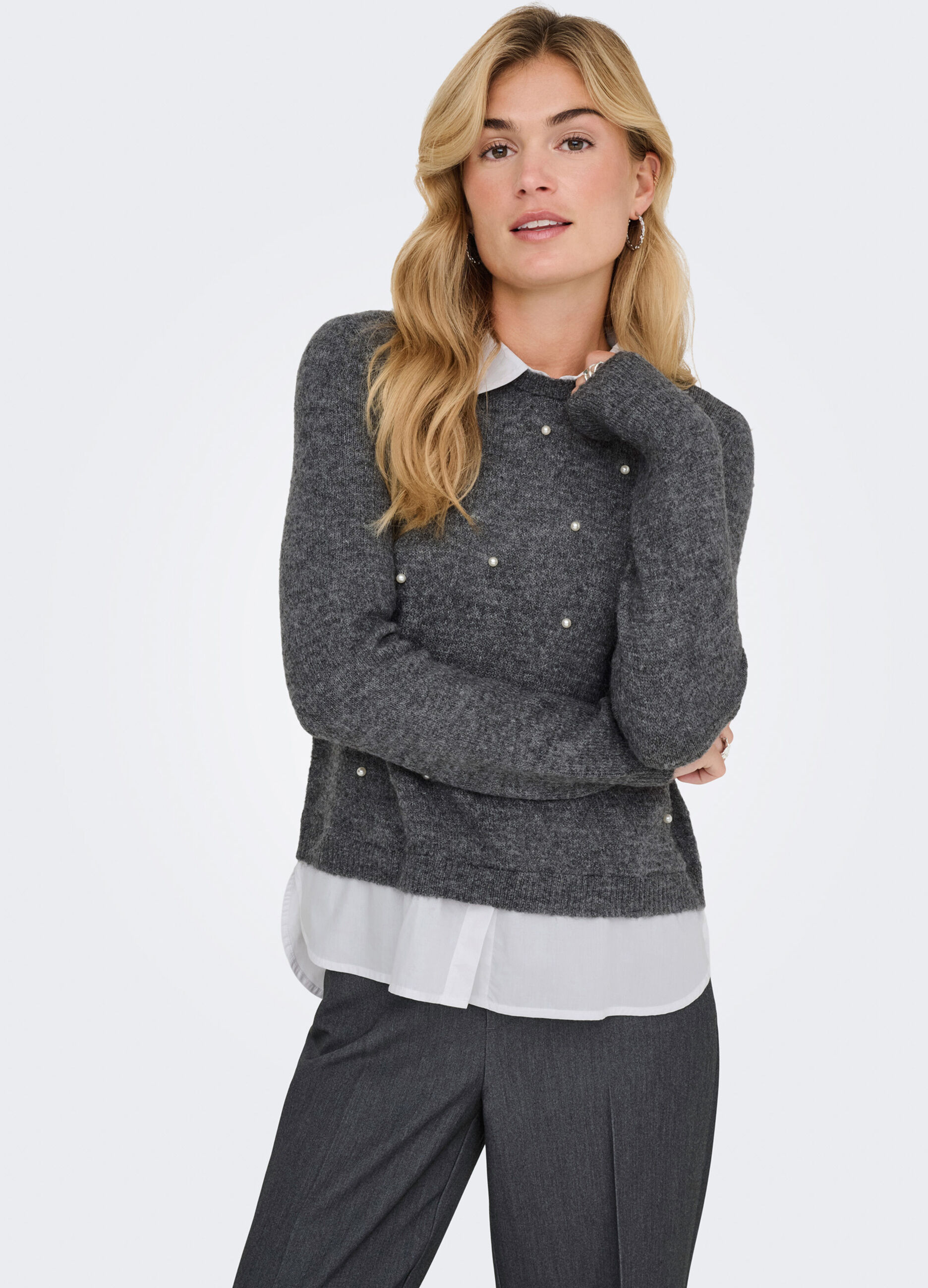 Tricot con inserto camicia donna_3