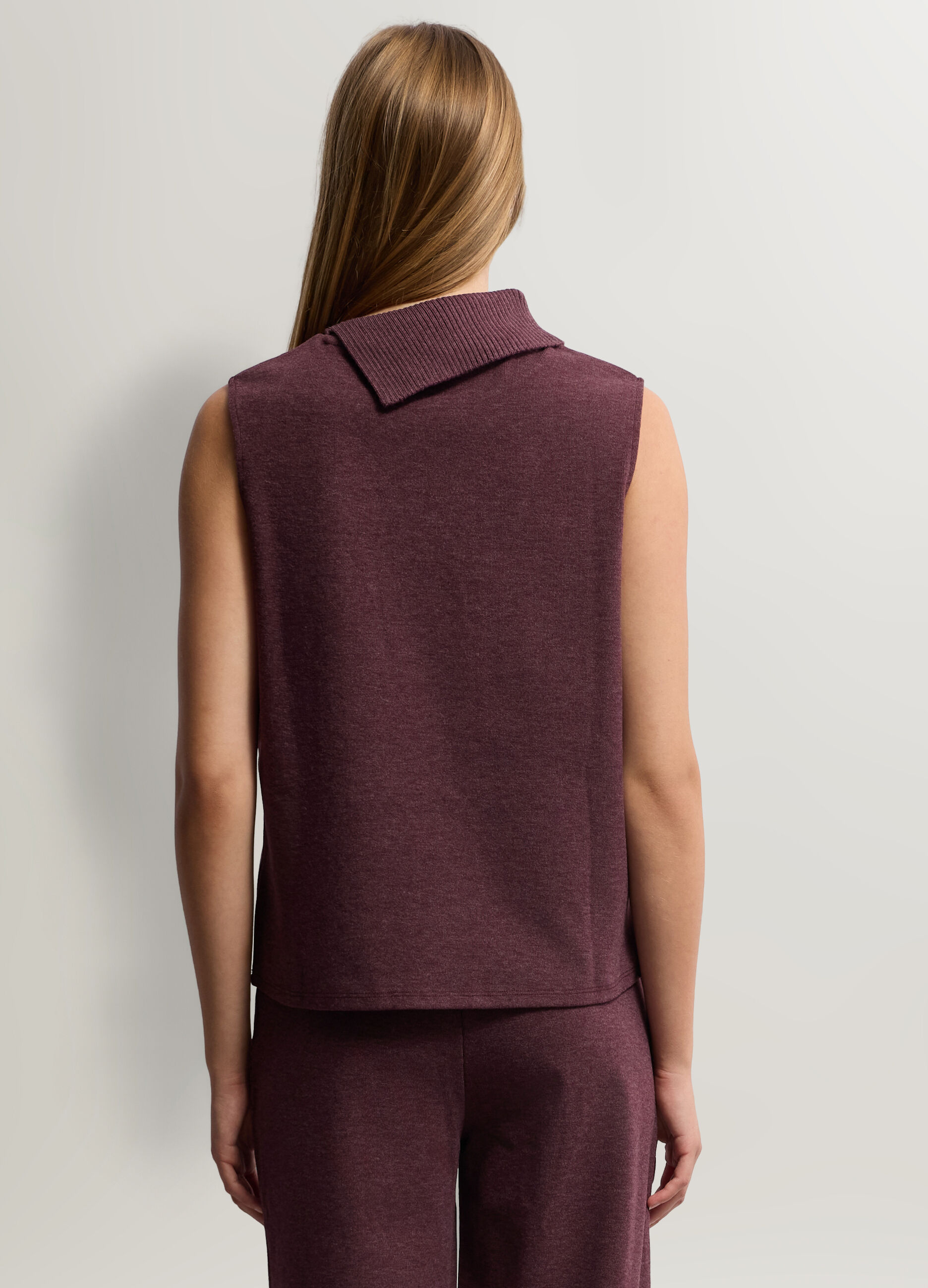 Gilet In maglia rasata misto viscosa stretch donna_1