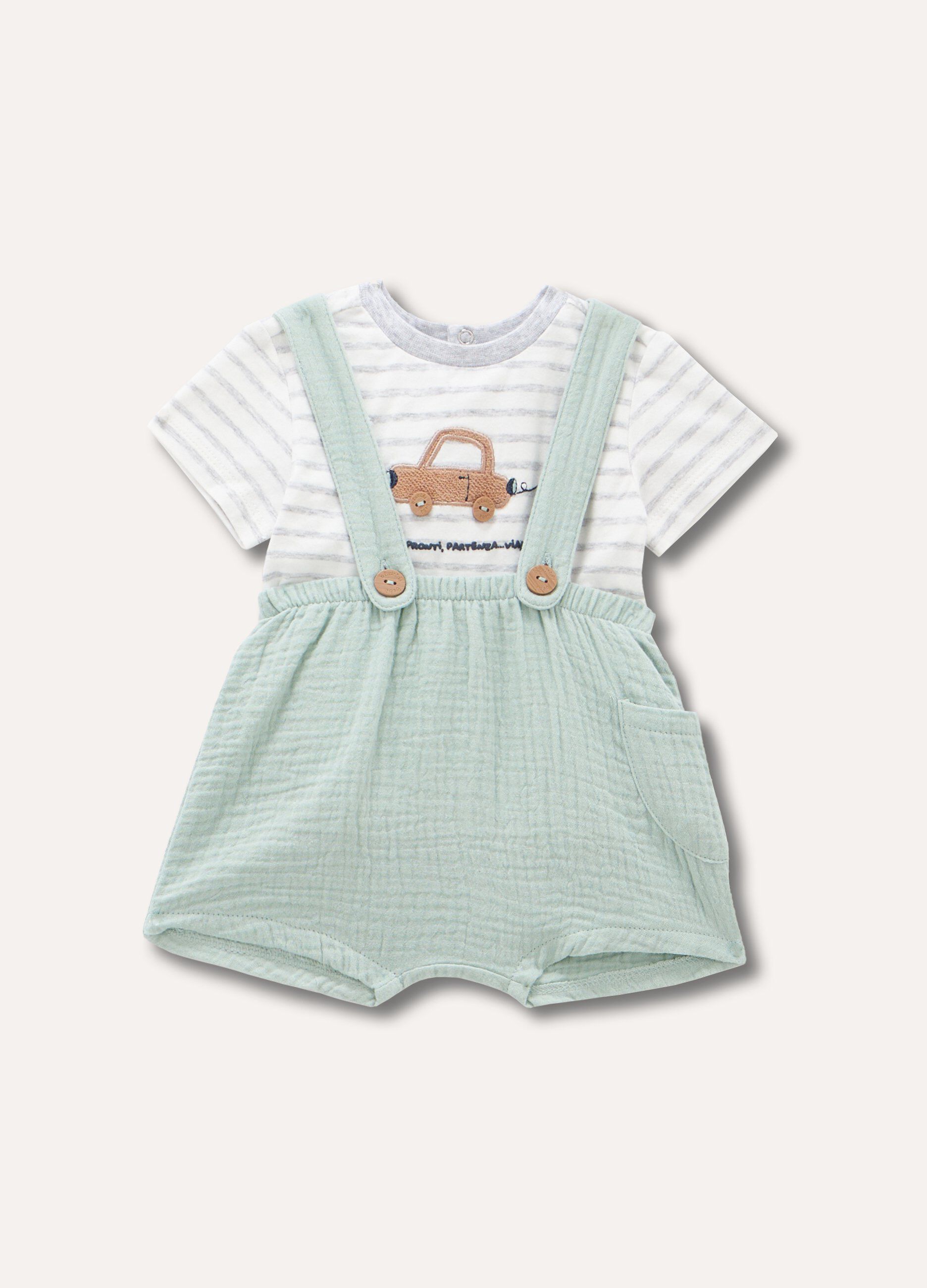Set t-shirt + salopette neonato_0